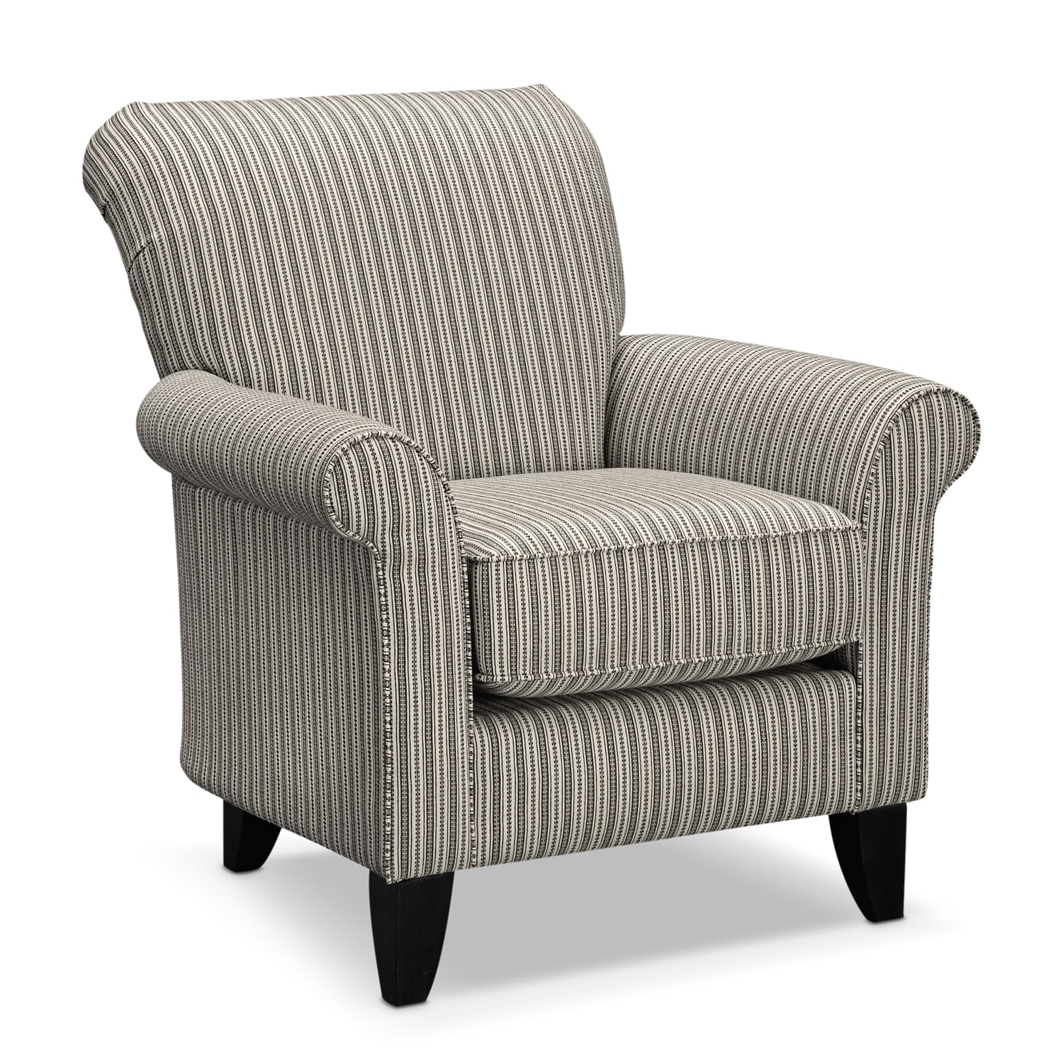 Colette Accent Chair - Gray Stripe | Value City Furniture