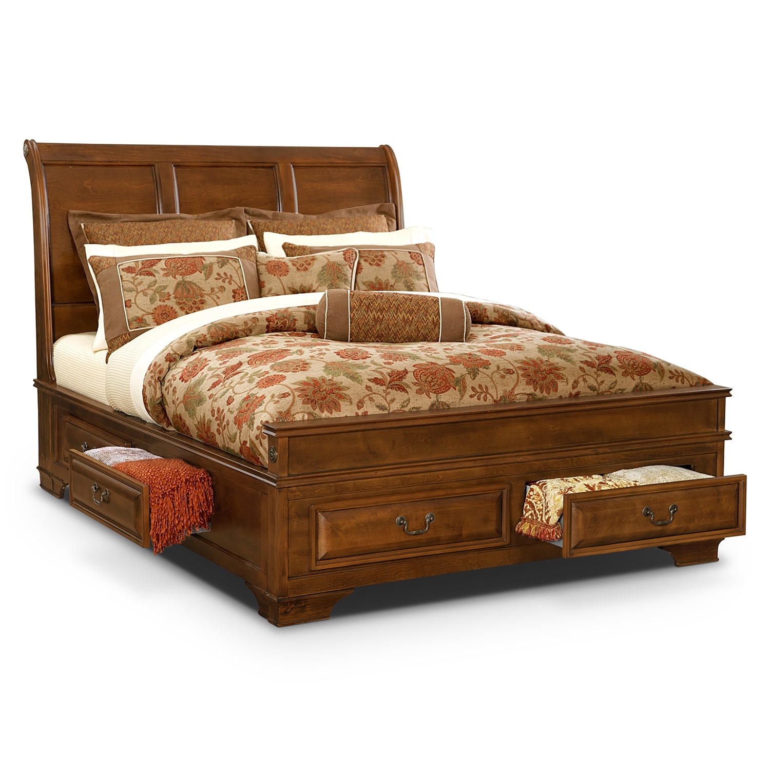 Sanibelle King Storage Bed - Pine Value City Furniture