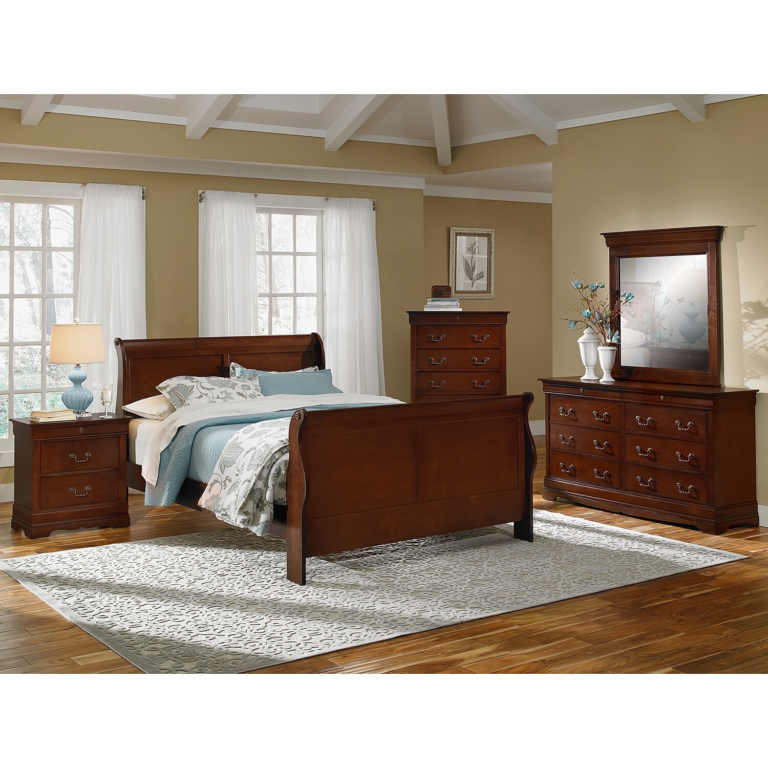 Neo Classic 6Piece Queen Bedroom Set Cherry Value City Furniture