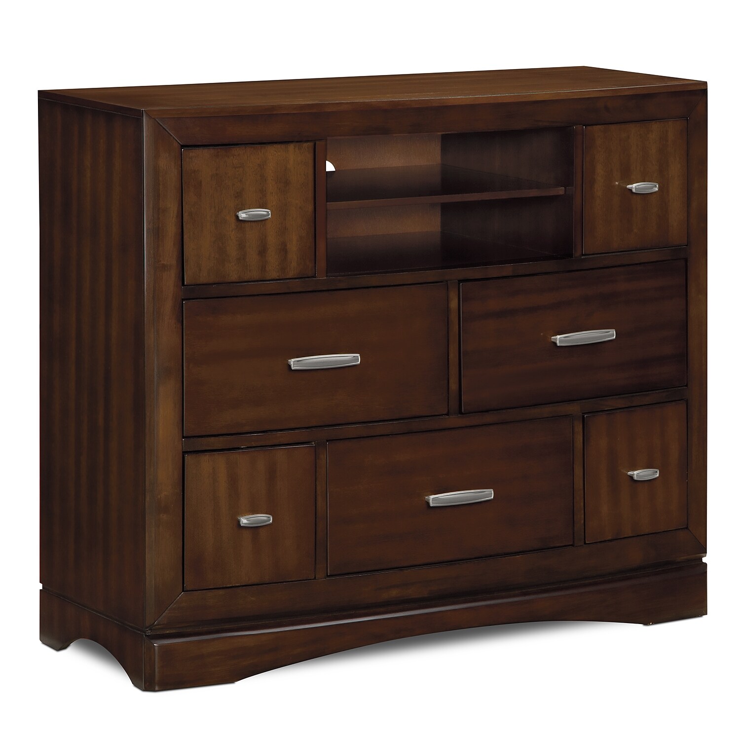 Toronto Media Chest - Pecan | Value City Furniture