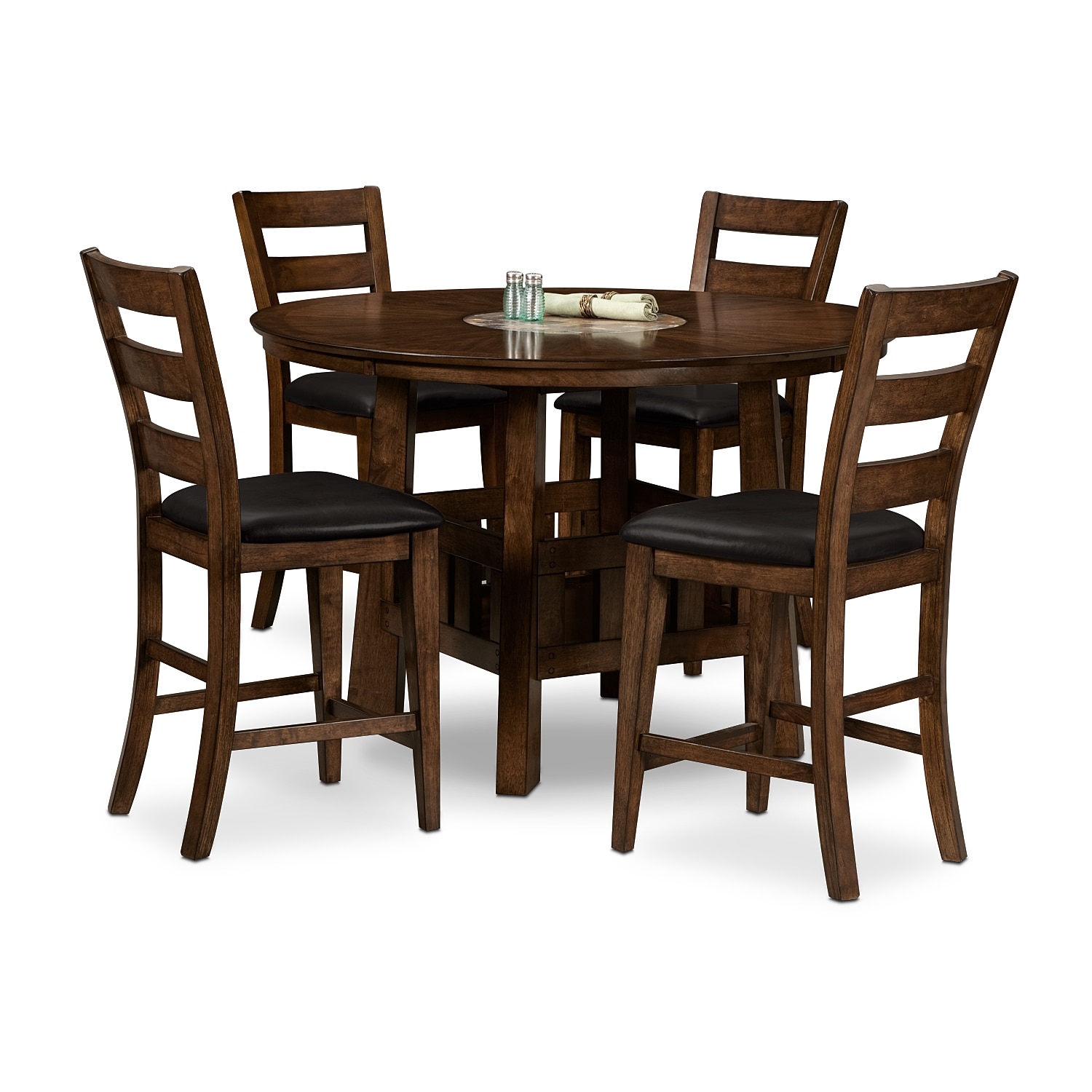 Harbor Pointe Counter Height Table and 4 Chairs Oak 