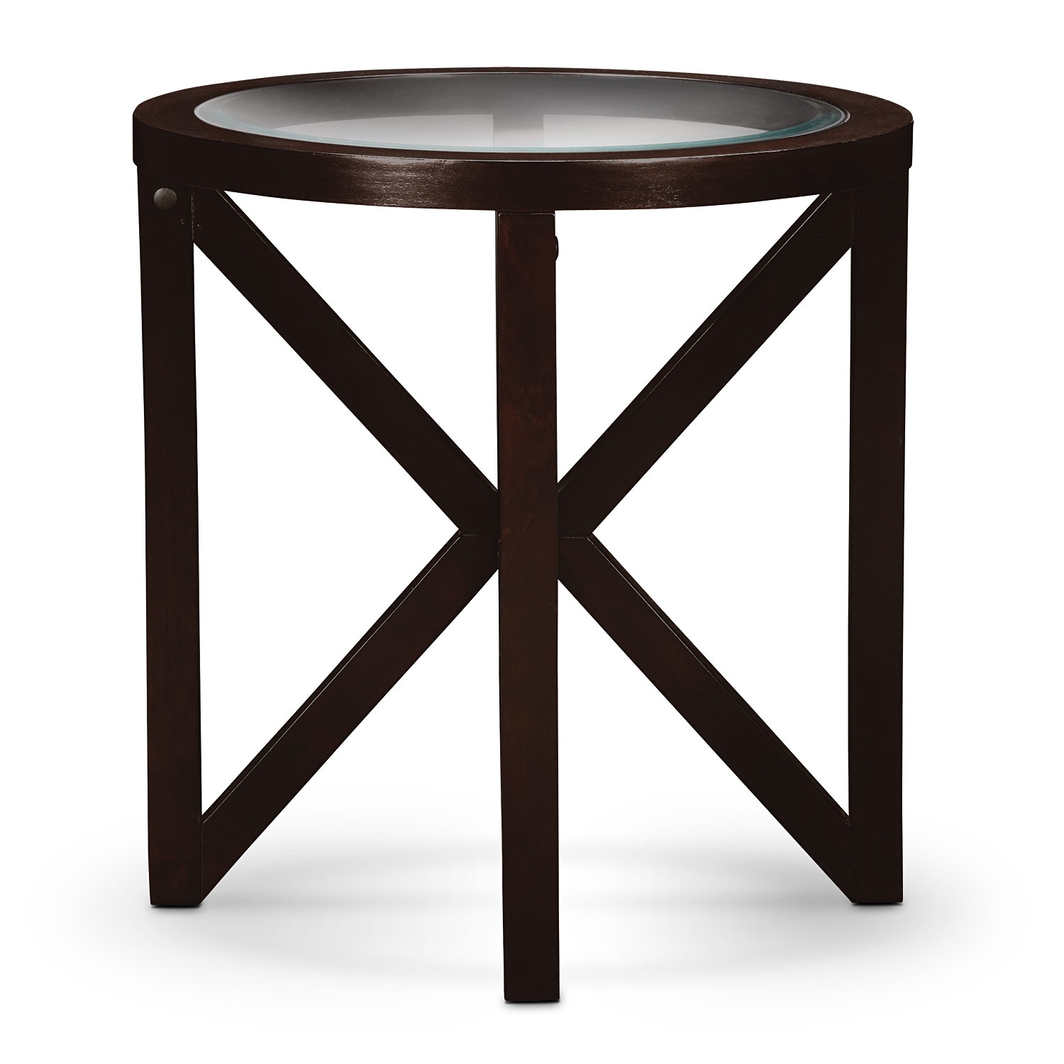 Starburst Cocktail Table and 2 End Tables Merlot Value City Furniture