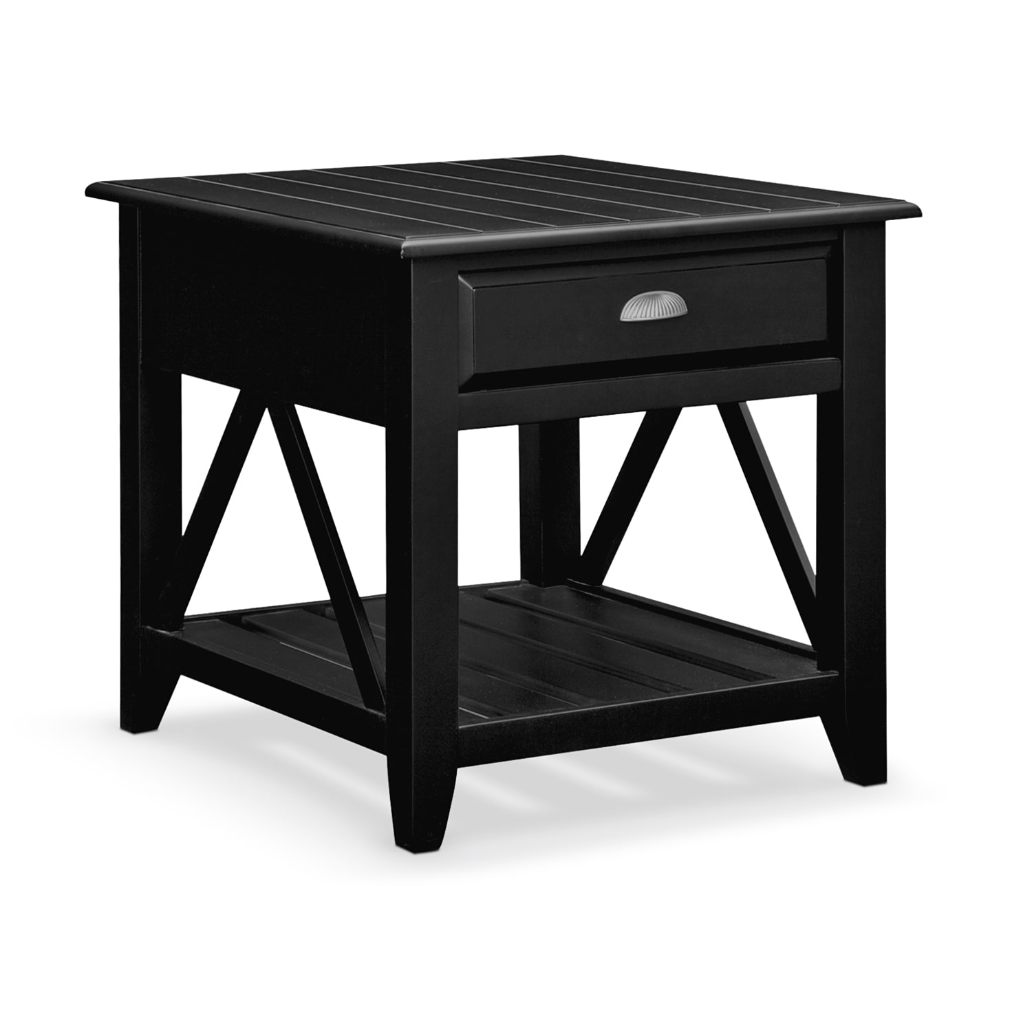 Plantation Cove Coastal End Table - Black | Value City Furniture