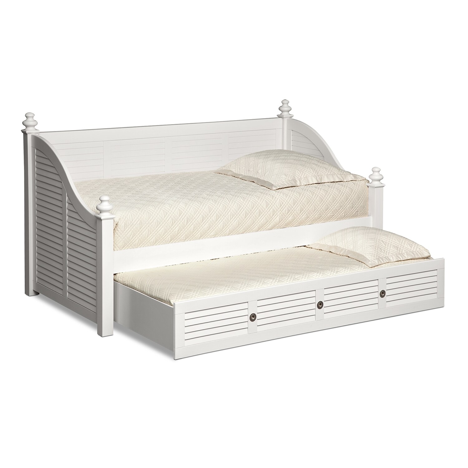 Seaside Twin Bookcase Daybed with Trundle - White ...