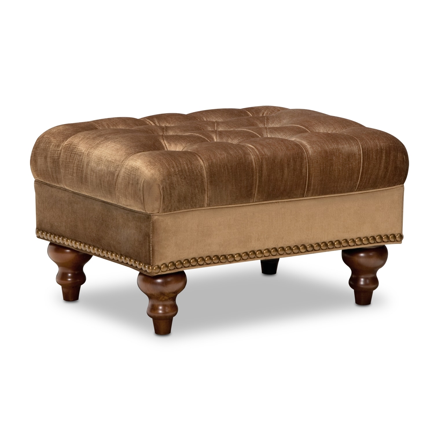 Brittney Ottoman - Bronze | American Signature Furniture