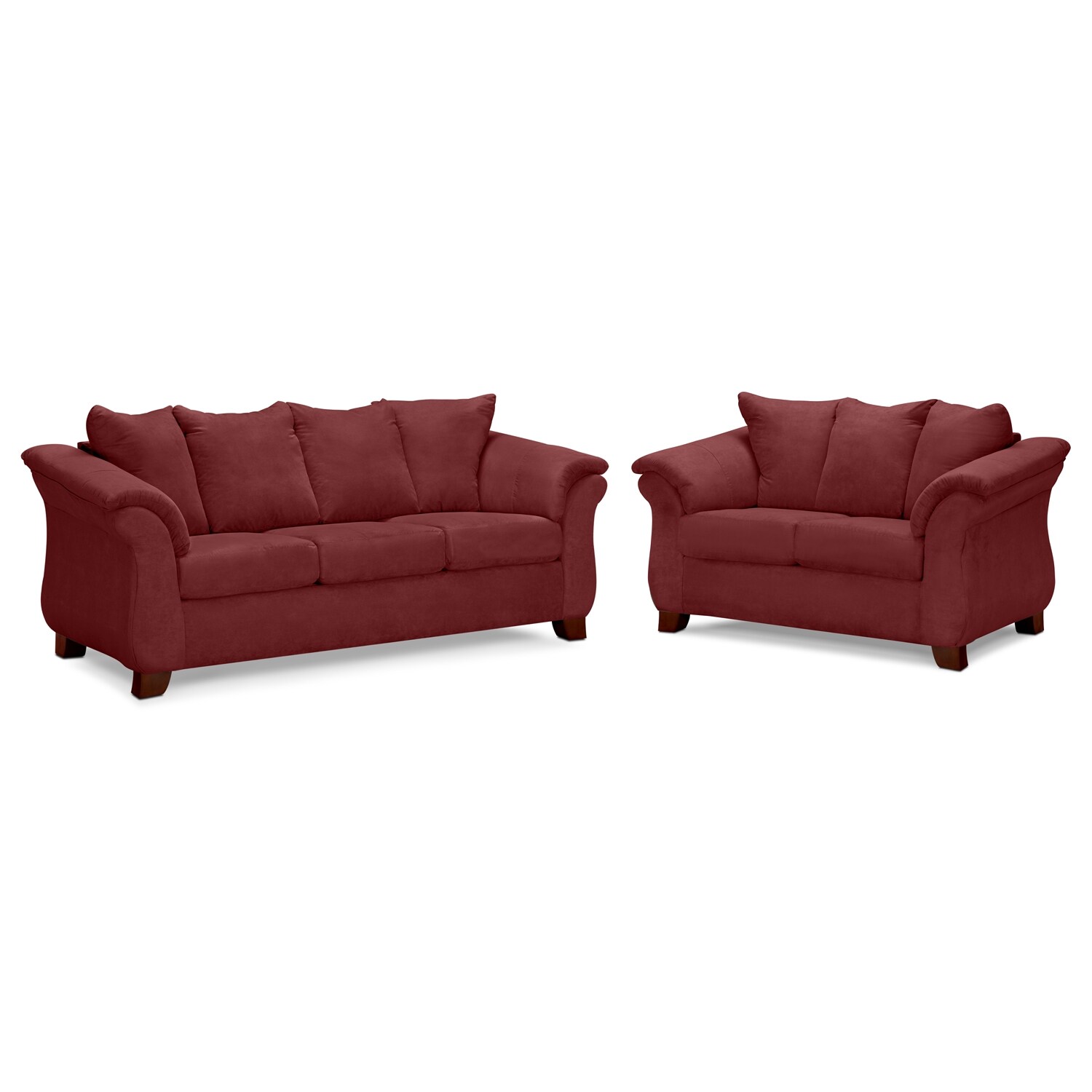 Adrian Sofa and Loveseat Set Red Value City Furniture