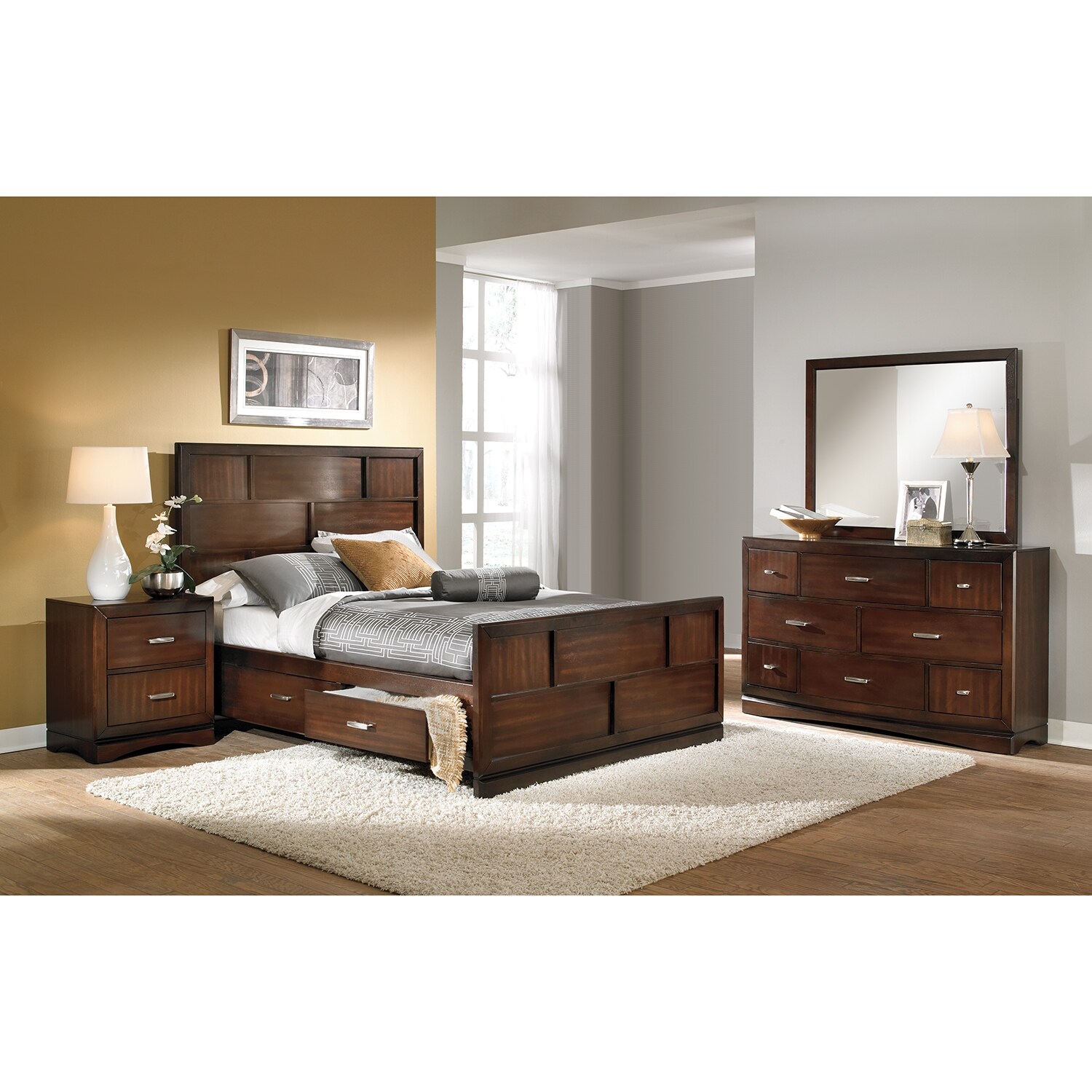 Toronto 6 Pc. Queen Storage Bedroom | American Signature ...