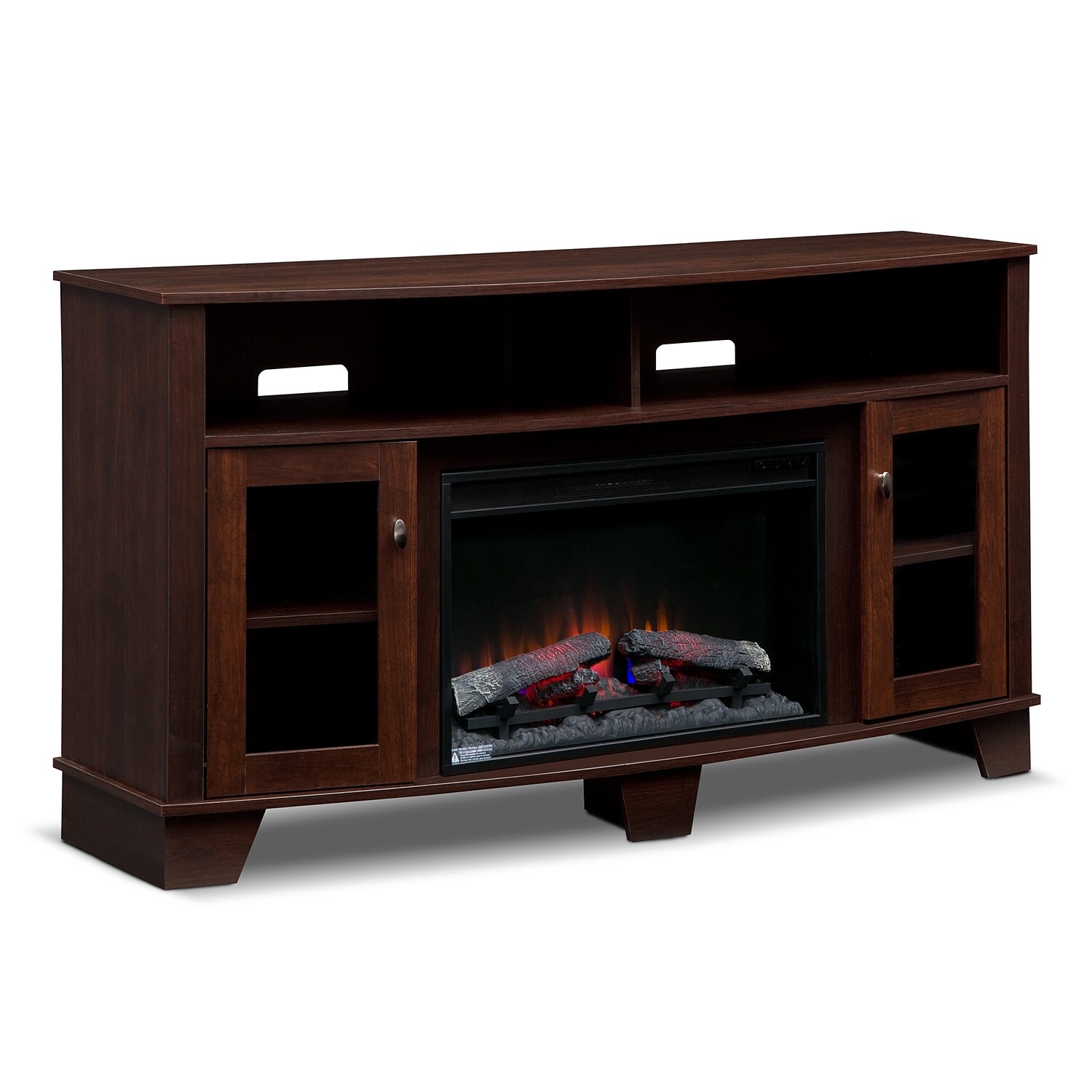 Bentwood Fireplace TV Stand with Traditional Insert - Dark ...