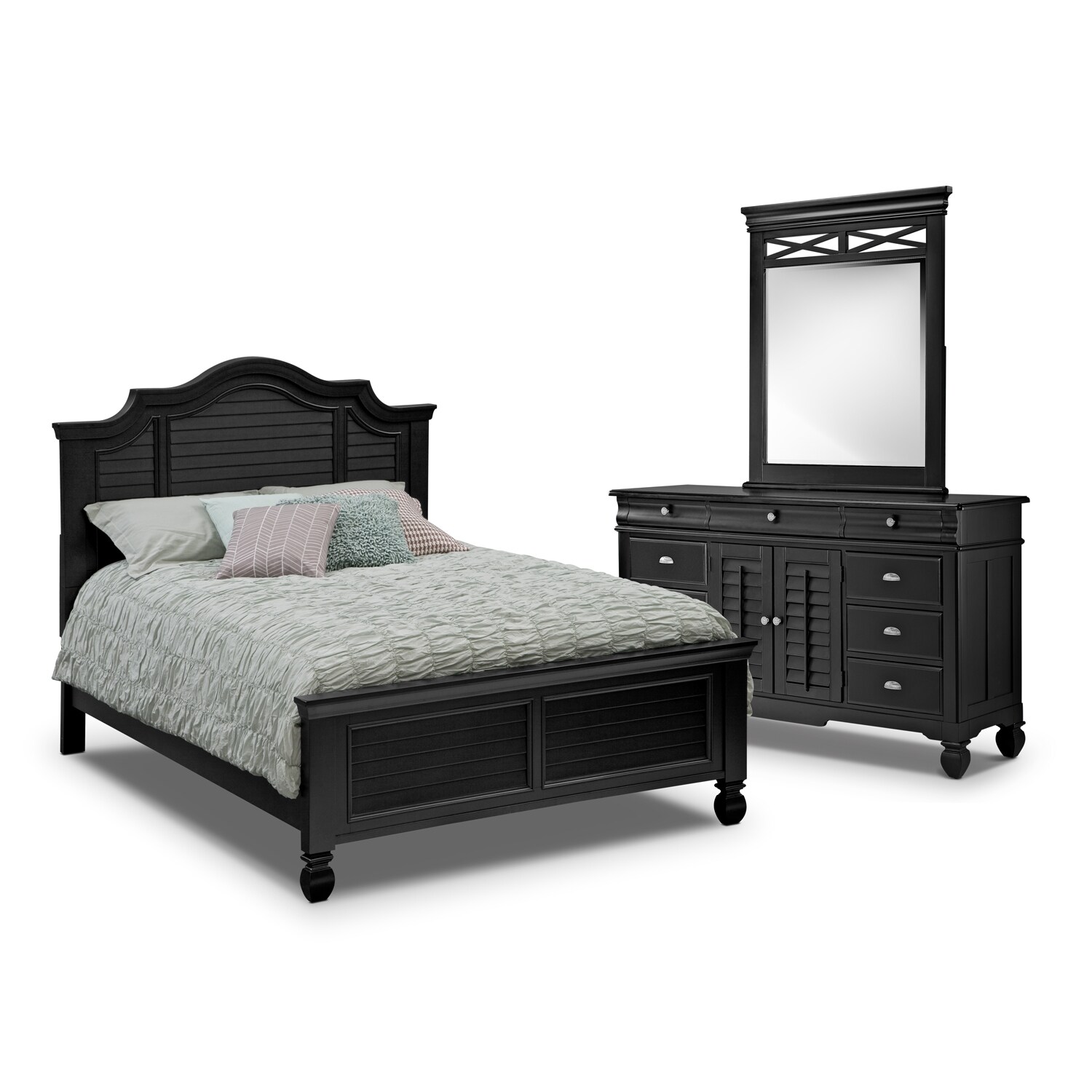 Plantation Cove 5-Piece Queen Panel Bedroom Set - Black ...