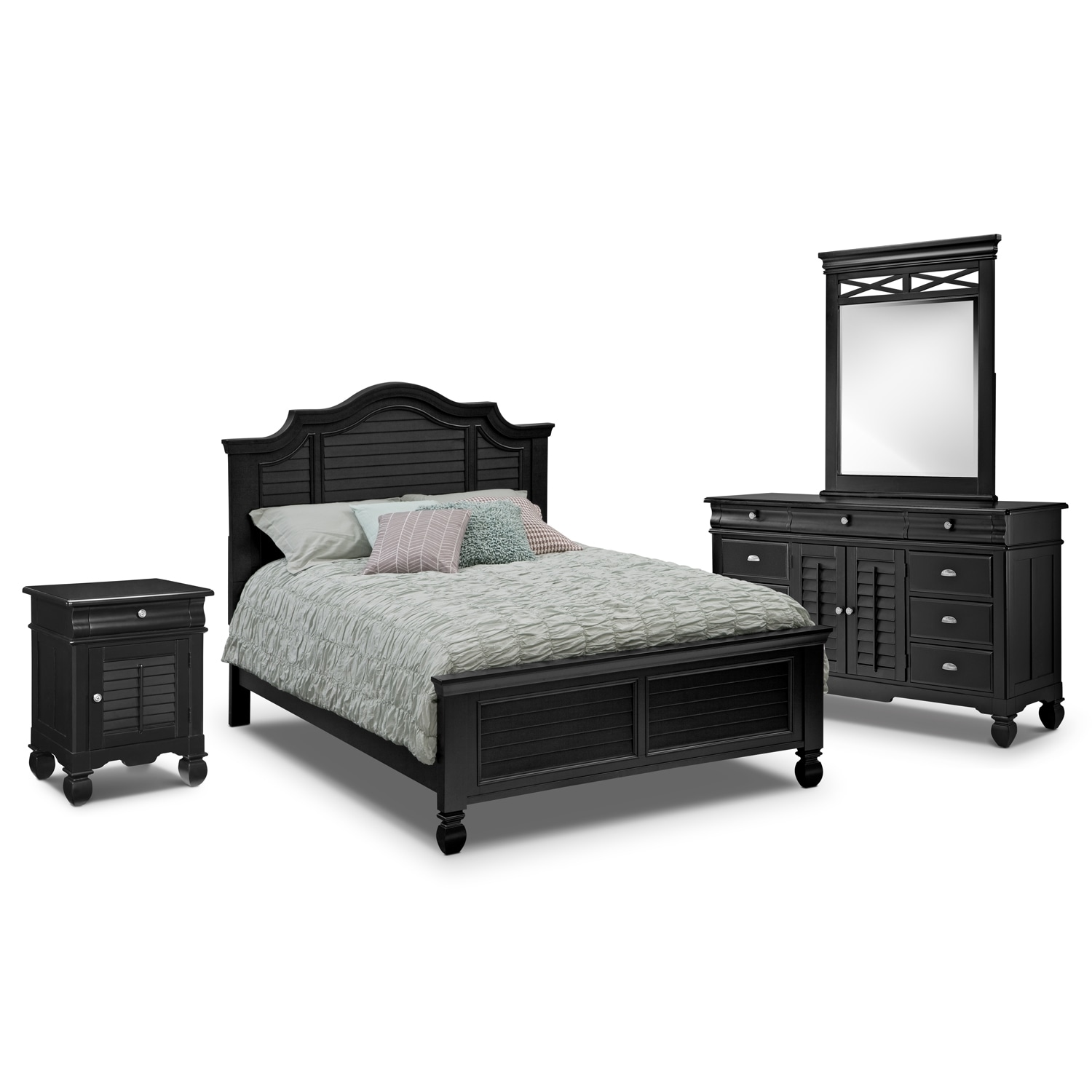 Plantation Cove 6-Piece Queen Panel Bedroom Set with Door ...