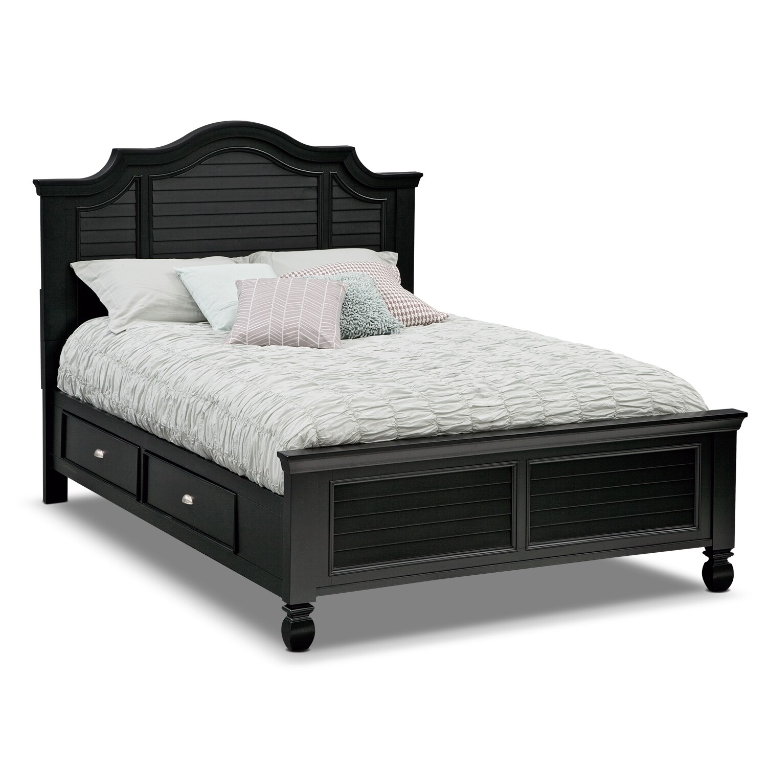 Plantation Cove Queen Storage Bed - Black | Value City ...