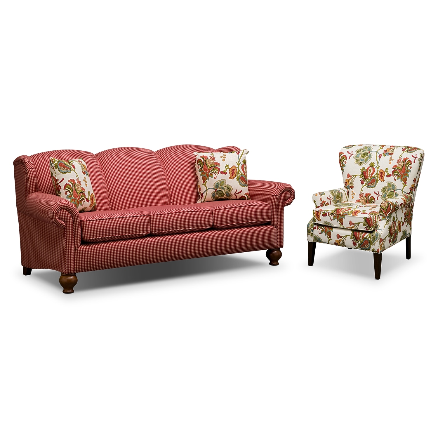 Charlotte 2 Pc Living Room w Accent Chair  Value City 