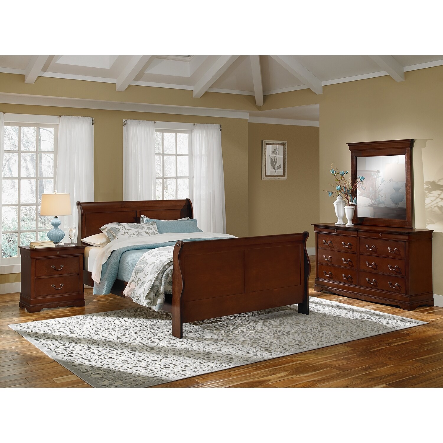 Neo Classic 6Piece Queen Bedroom Set Cherry Value City Furniture