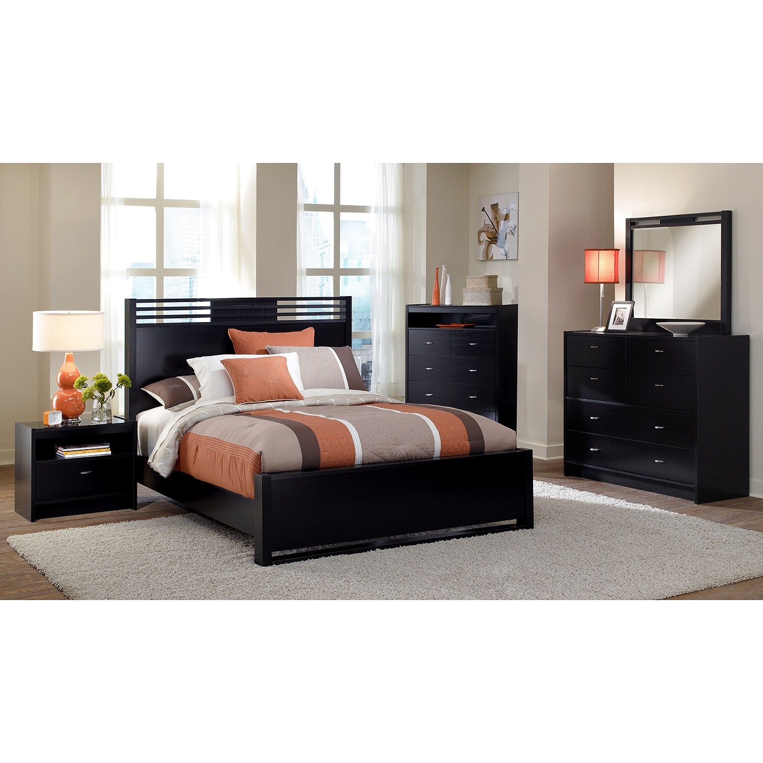 Bally Espresso 7-Piece Queen Bedroom Set with Chest ...
