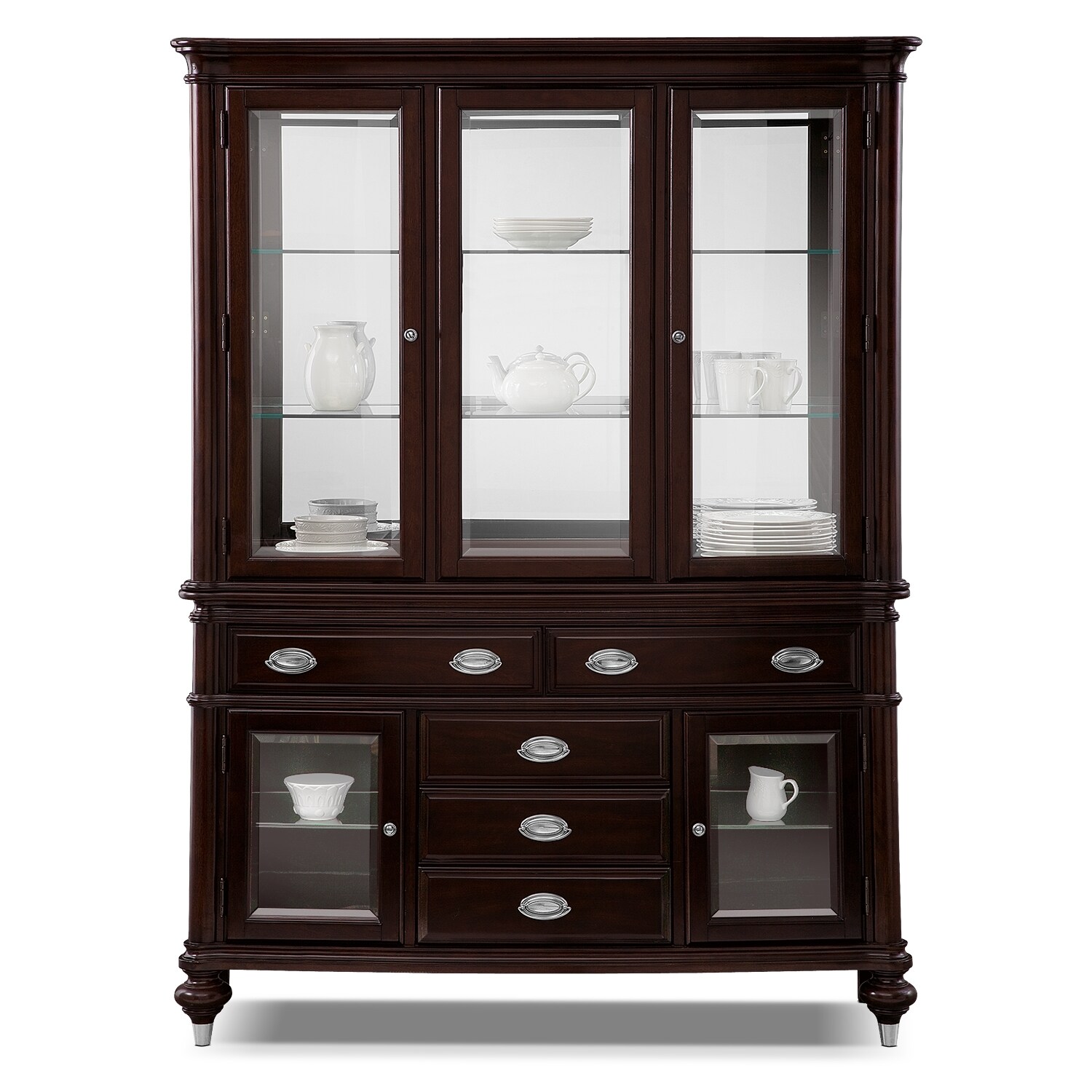 Esquire Buffet and Hutch - Cherry | American Signature ...
