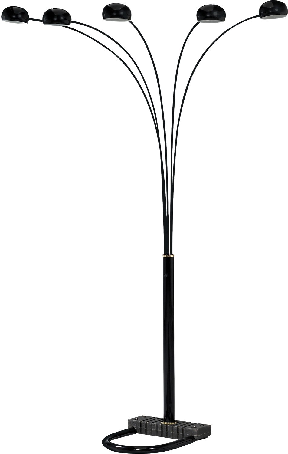 Black 5-Light Peacock Arc Floor Lamp | The Brick