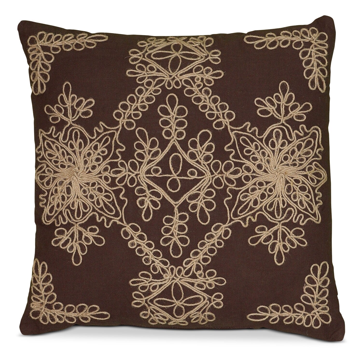 Brown Scroll Decorative Pillow Value City Furniture