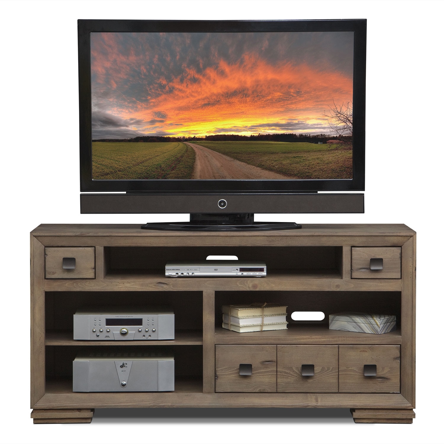 Mesa 64&quot; TV Stand - Distressed Pine | Value City Furniture