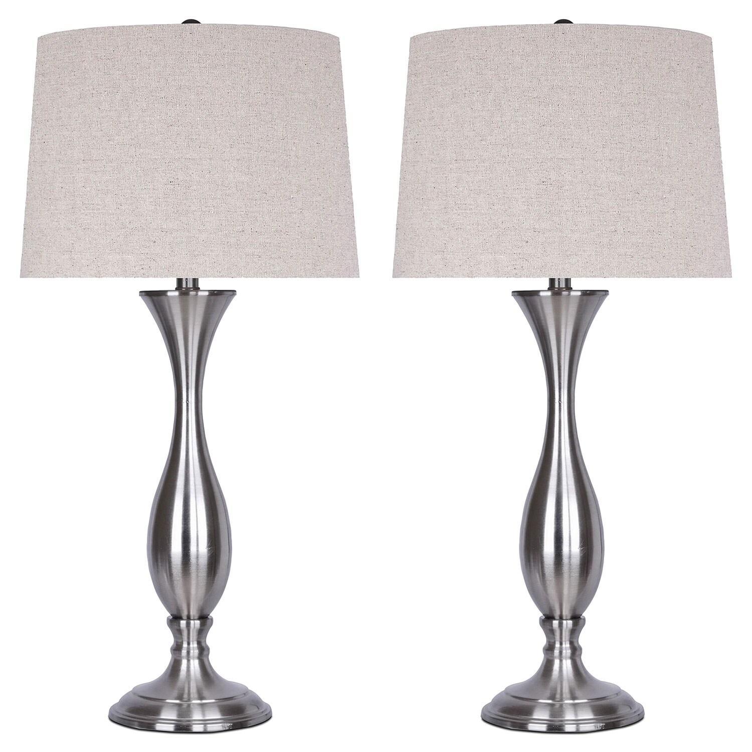 Brushed Nickel 2Piece Table Lamp Set The Brick