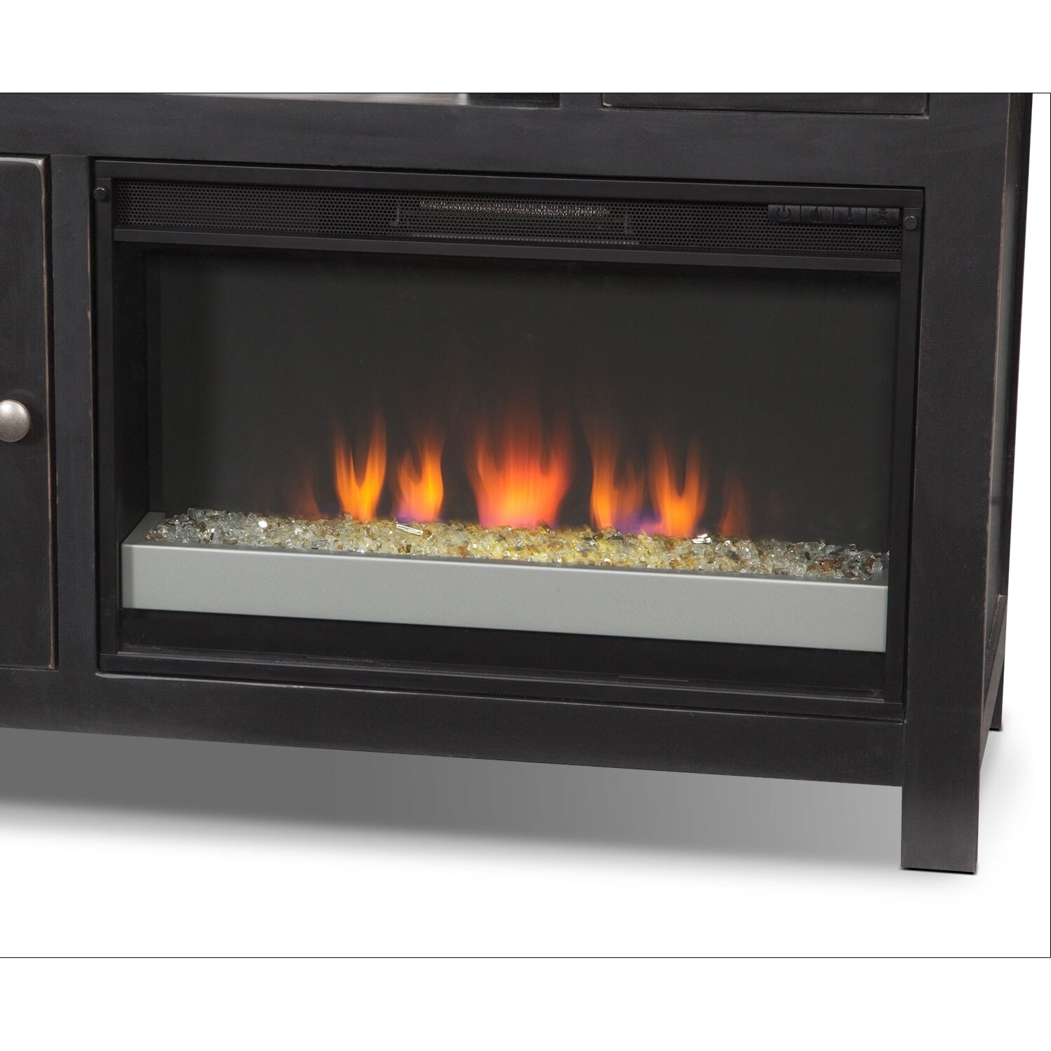 Merrick Black 54" Fireplace TV Stand with Contemporary Insert Value