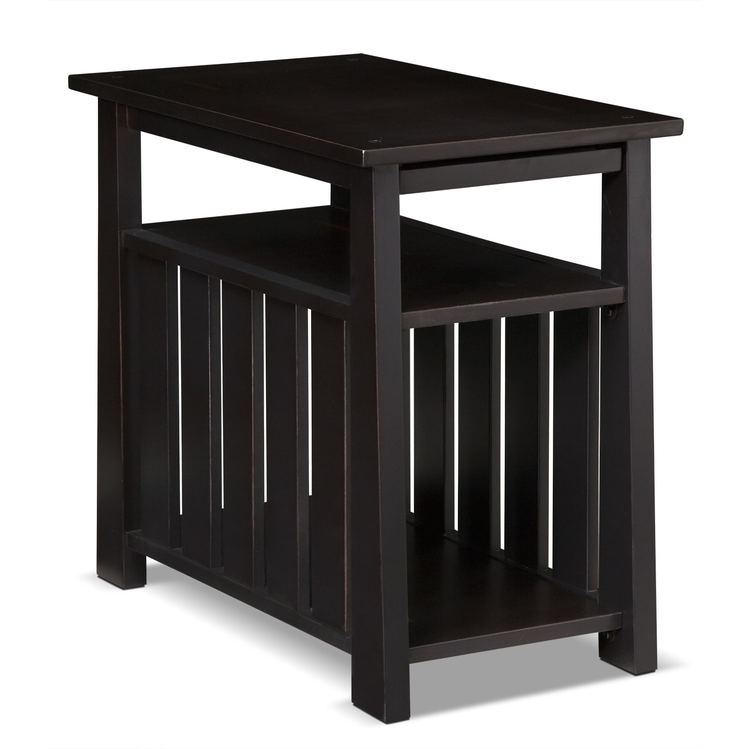 Tribute Chairside Table - Black | Value City Furniture