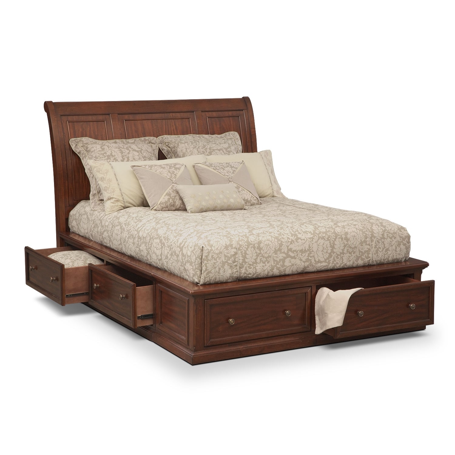 Bedroom Furniture - Hanover King Storage Bed - Cherry