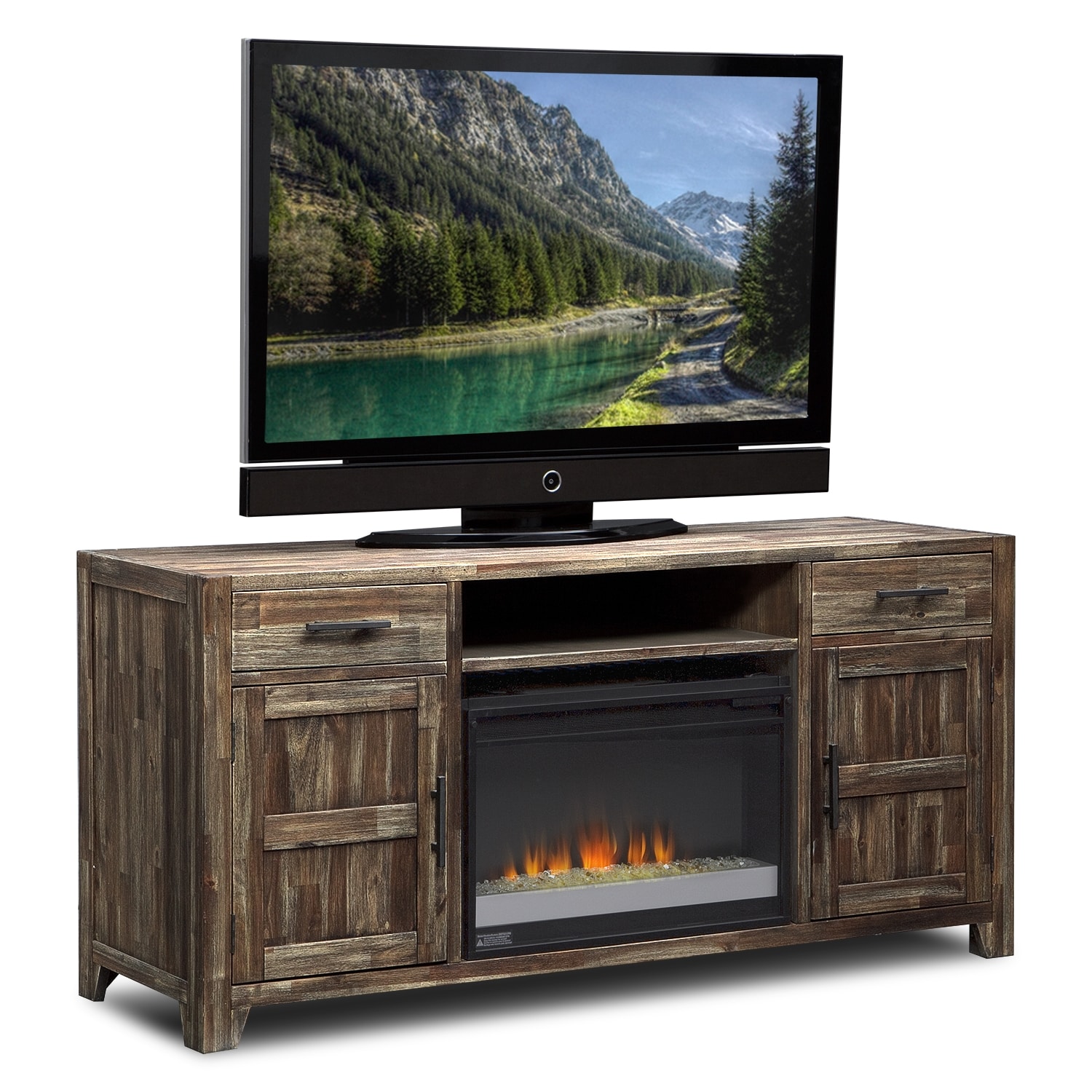 Brentwood Fireplace TV Stand with Contemporary Insert ...