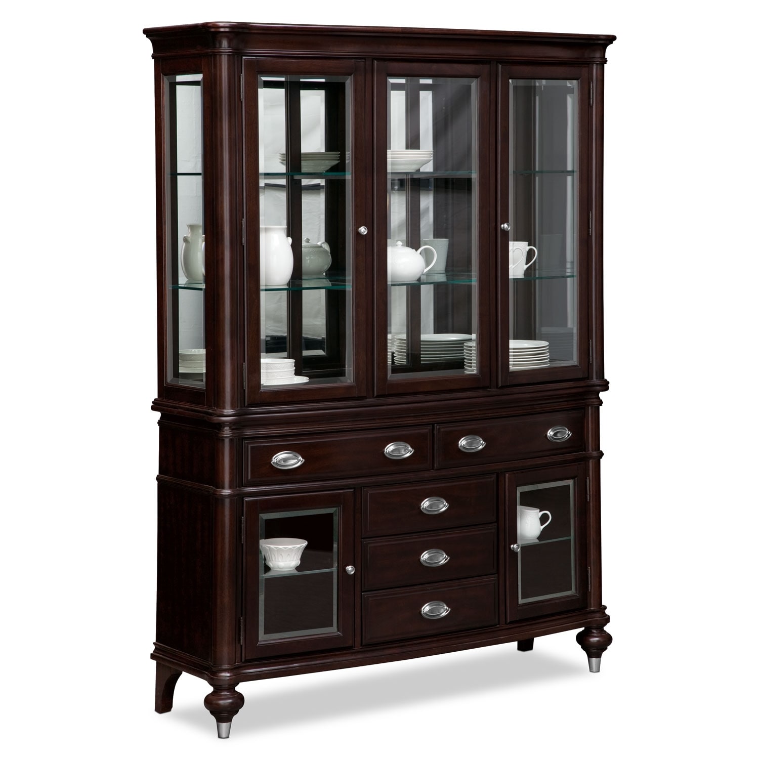 Esquire Buffet and Hutch - Cherry | Value City Furniture