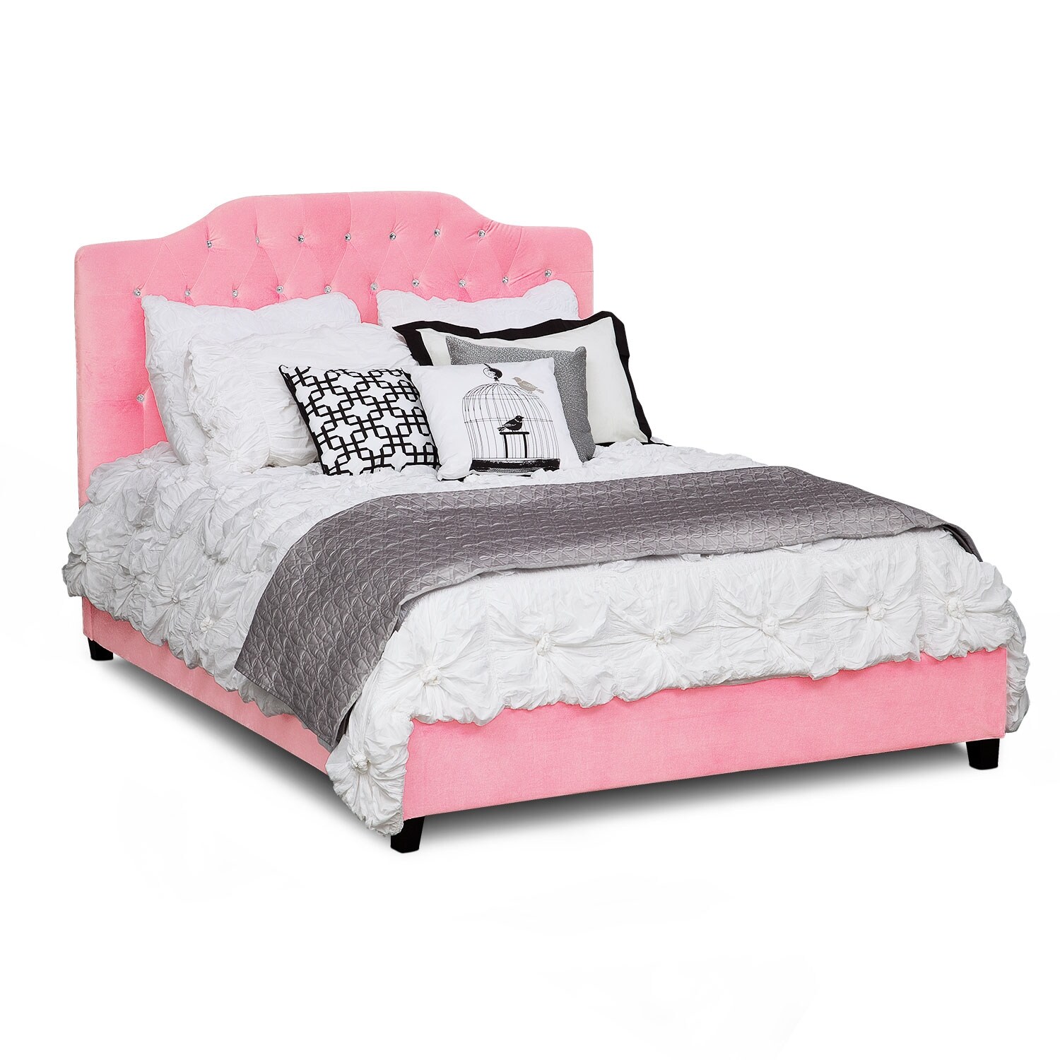 Valerie Queen Bed - Pink | Value City Furniture
