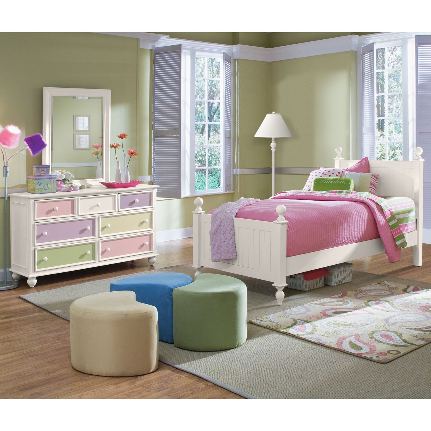 Colorworks 5-Piece Twin Bedroom Set - White | Value City ...