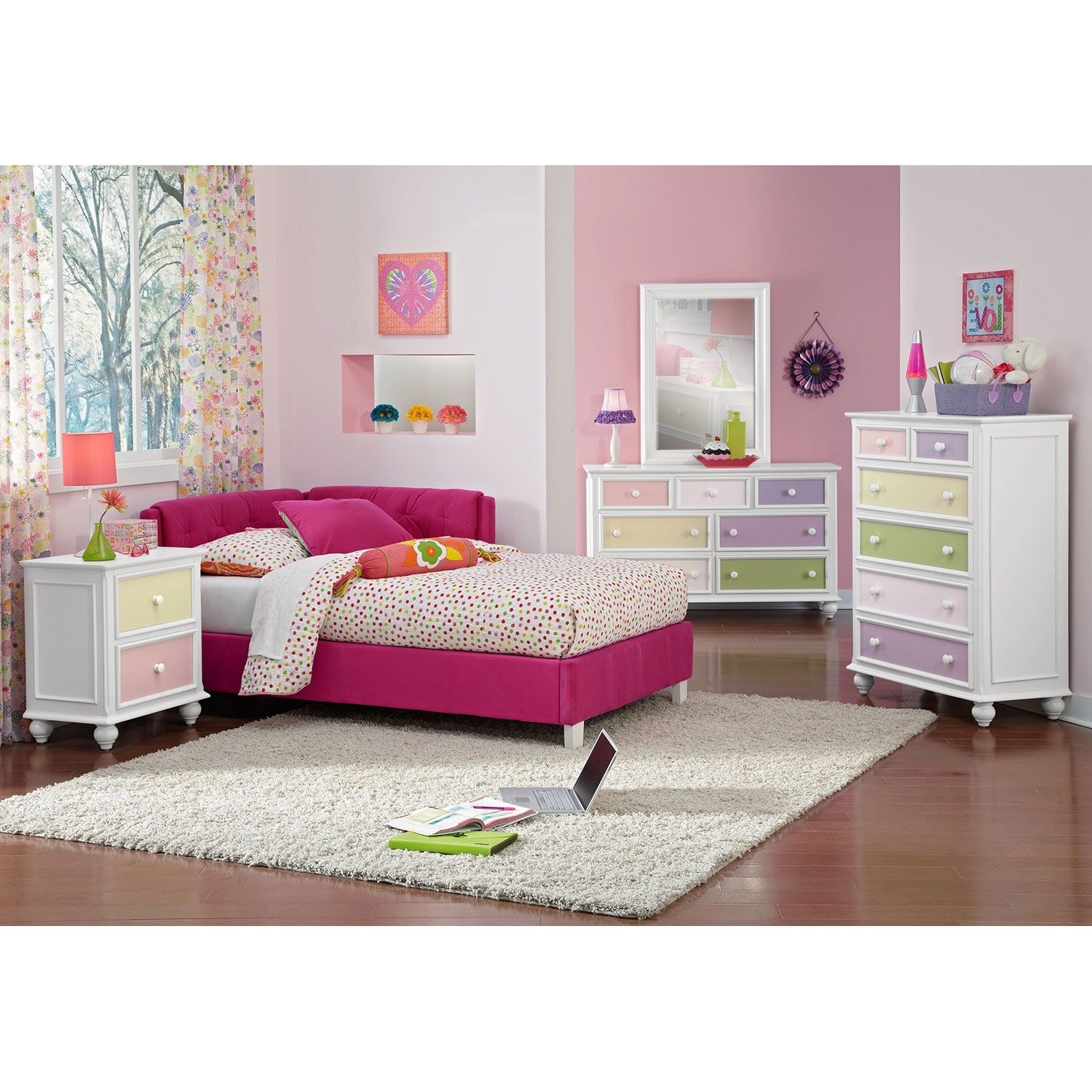 Jordan Twin Corner Bed Pink Value City Furniture