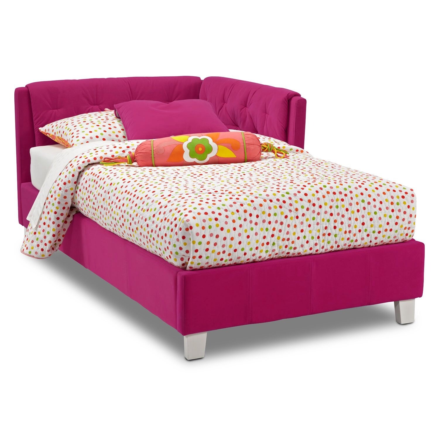 Jordan Twin Corner Bed - Pink | American Signature Furniture