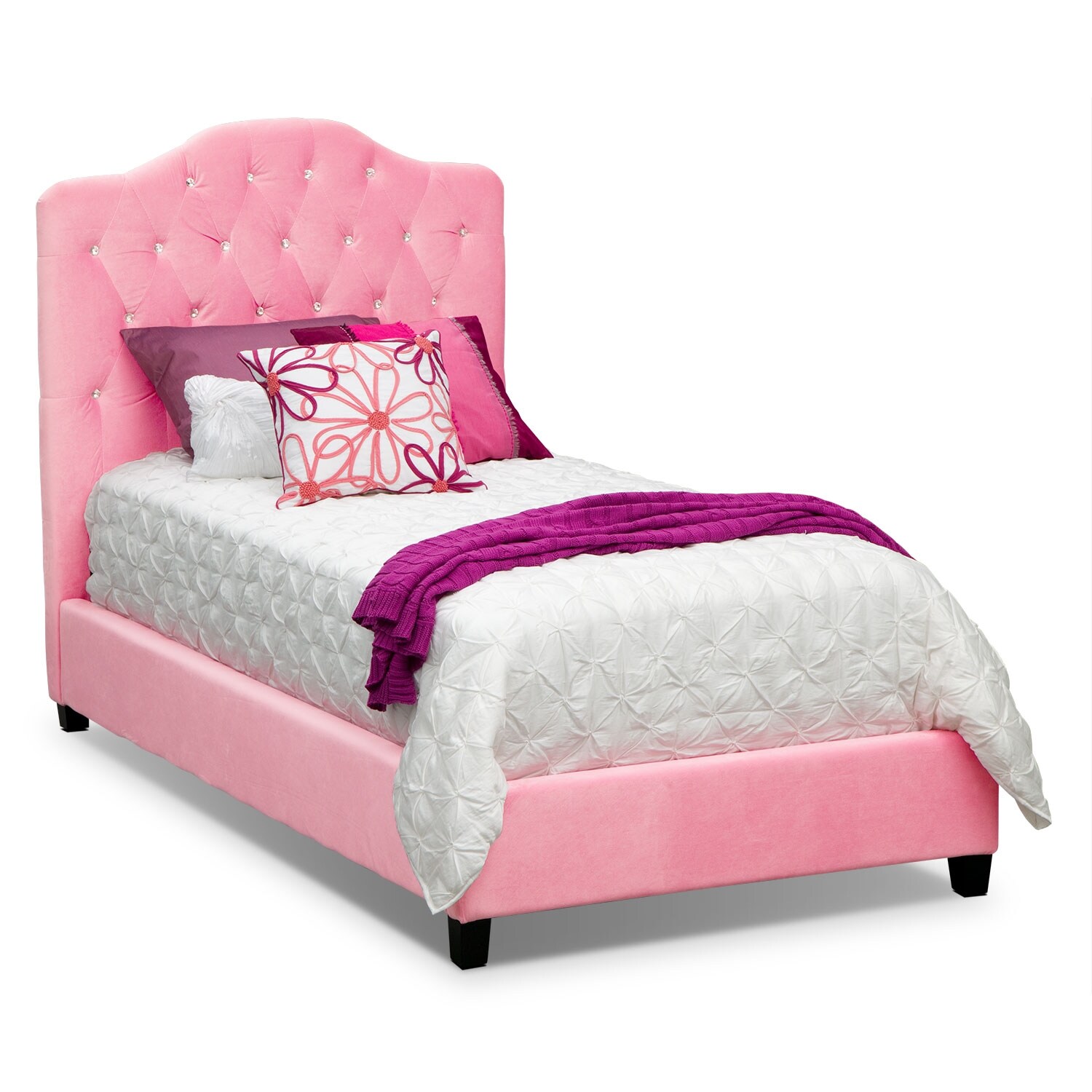 Valerie Twin Bed - Pink | American Signature Furniture