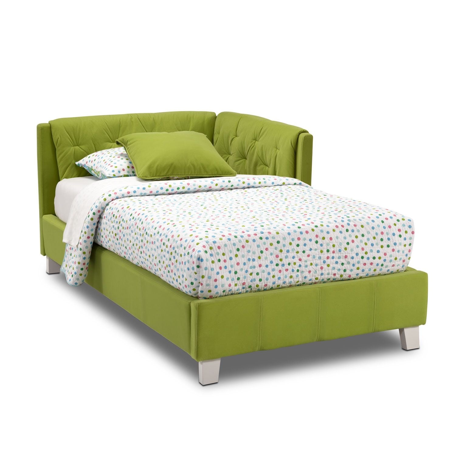 Jordan Twin Corner Bed - Green | American Signature Furniture