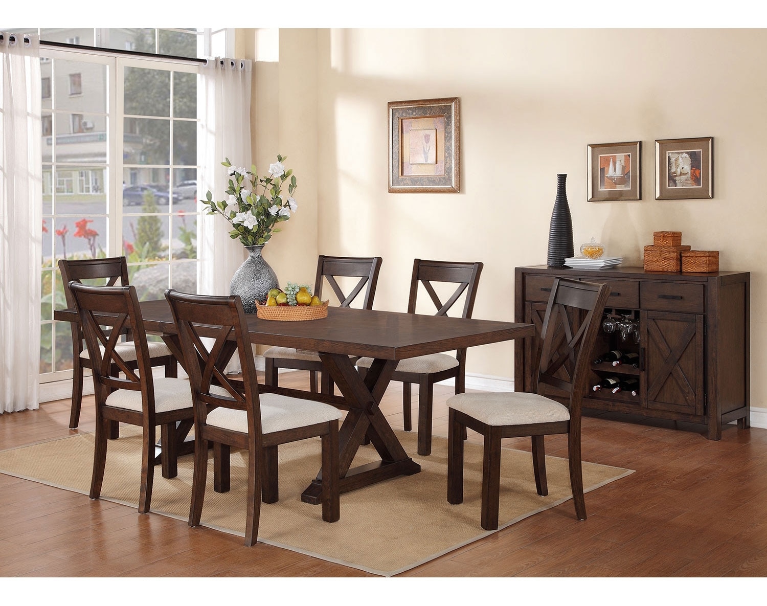 Claira 7 Piece Dining  Room  Set Rustic Brown Leon s