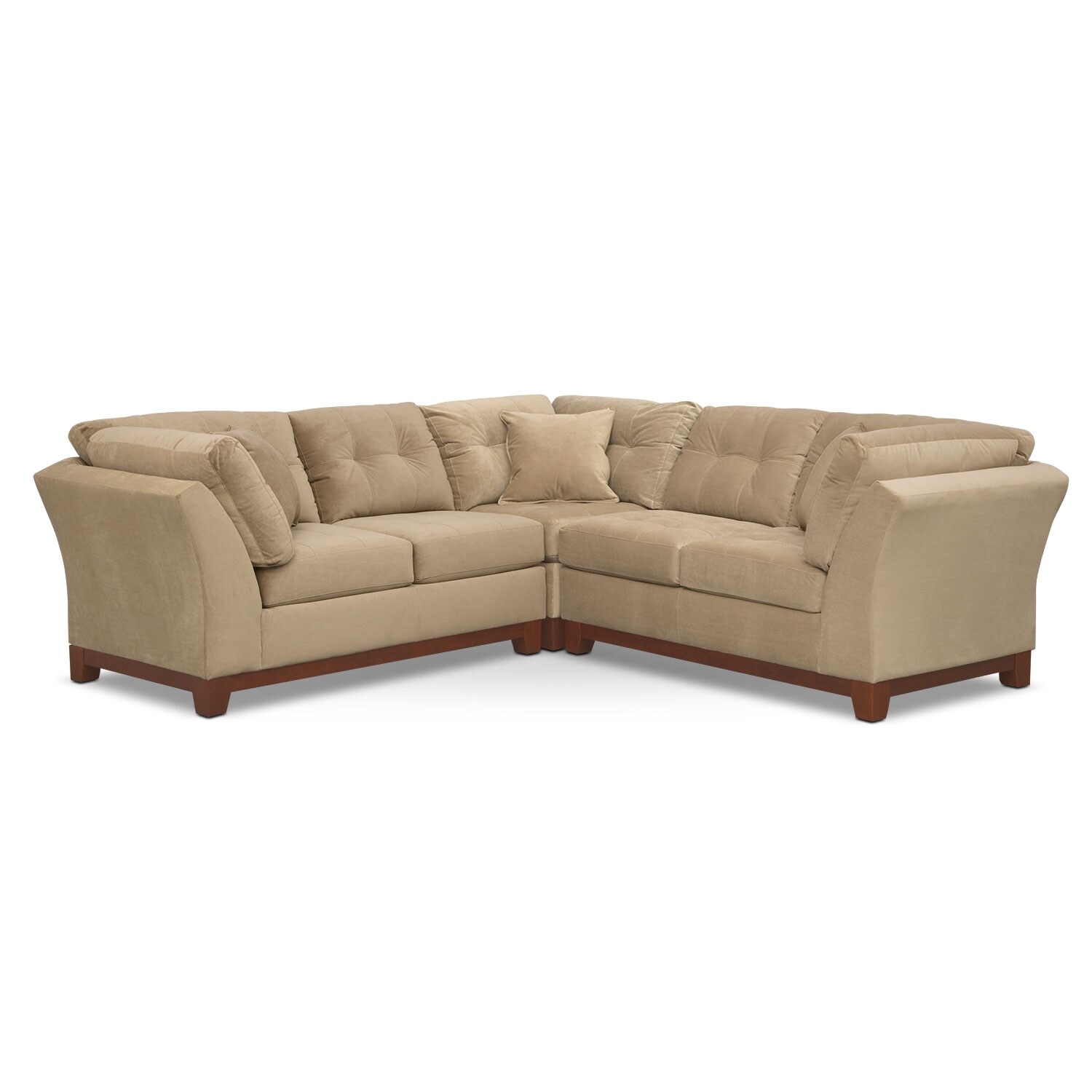 Solace 3Piece Sectional Cocoa Value City Furniture