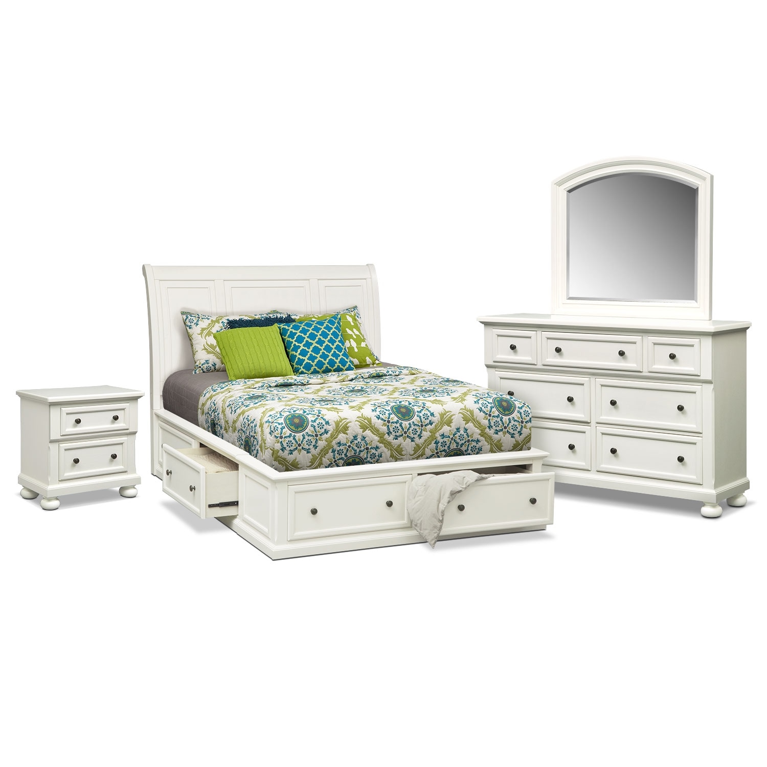 Hanover 6-Piece Queen Storage Bedroom Set - White ...