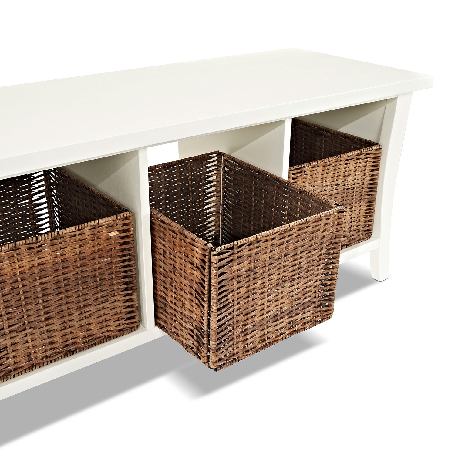 Mae White Entryway Storage Bench Value City Furniture