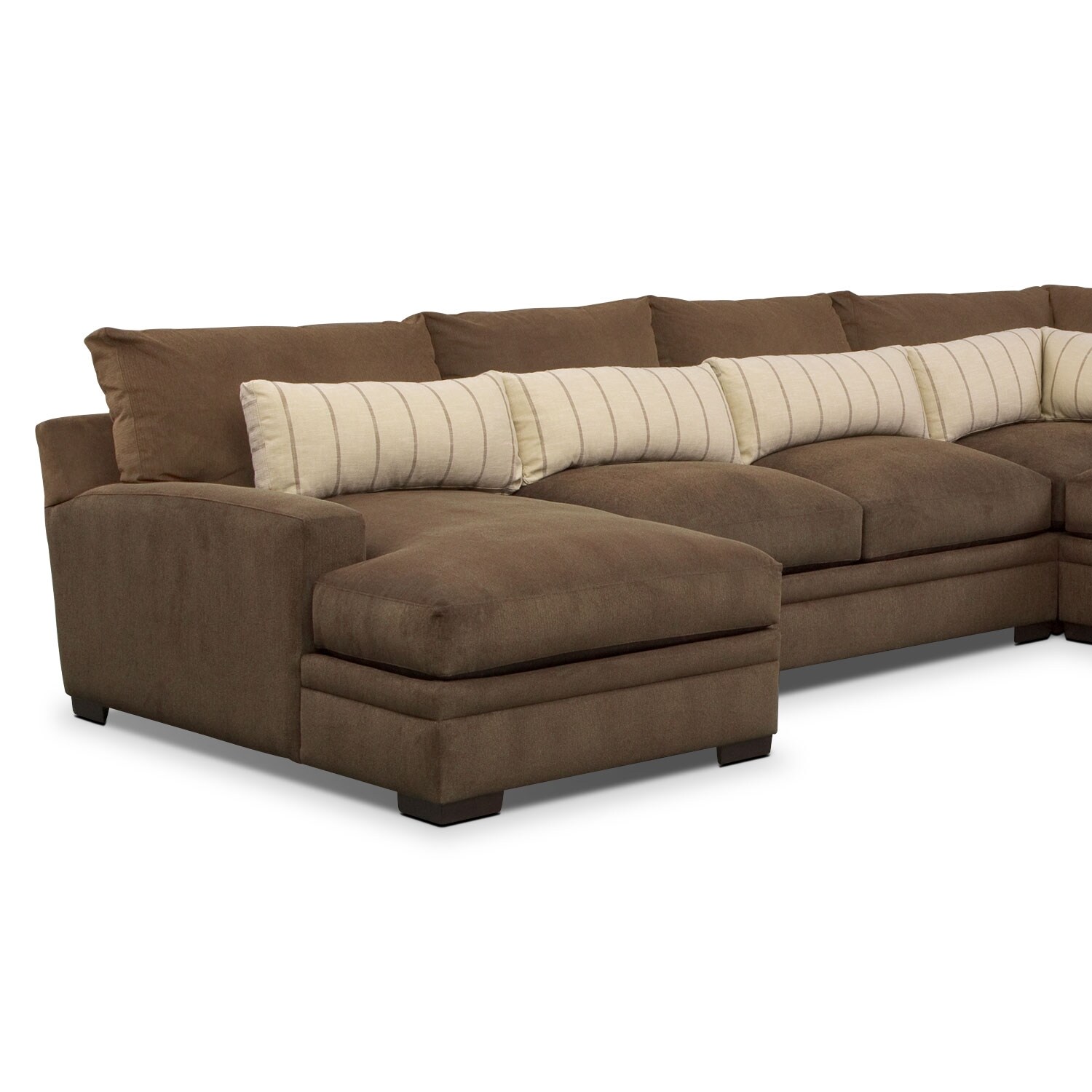 Ventura 4Piece Sectional with LeftFacing Chaise Brown Value City