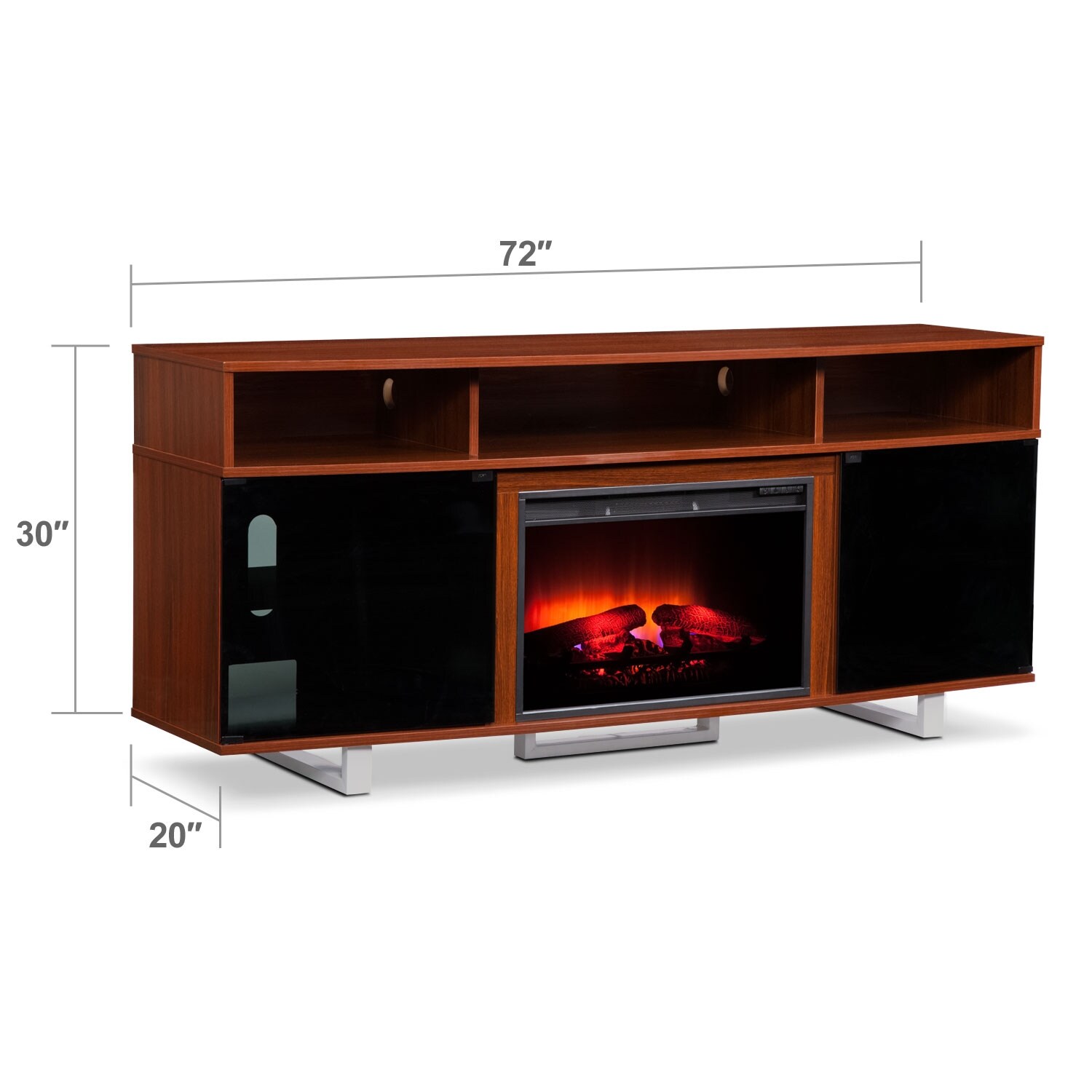 Pacer 72" Traditional Fireplace TV Stand Cherry Value City Furniture