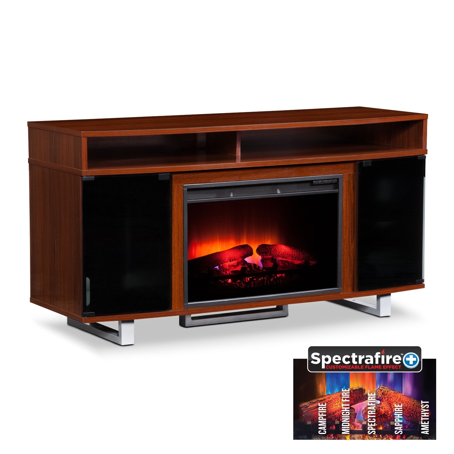 Pacer 56" Traditional Fireplace TV Stand Cherry Value City Furniture