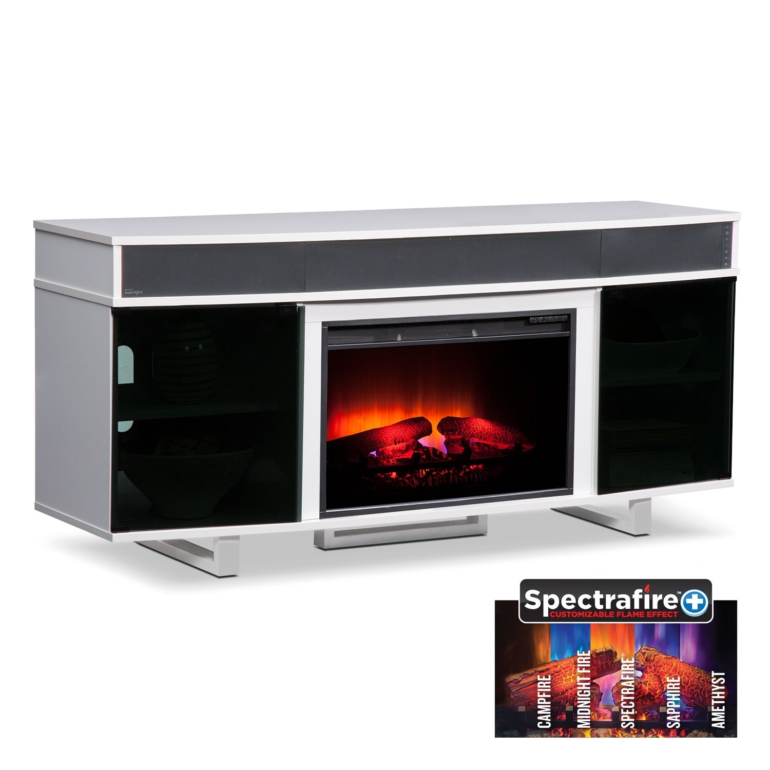 Pacer 64" Traditional Fireplace TV Stand with Sound Bar ...