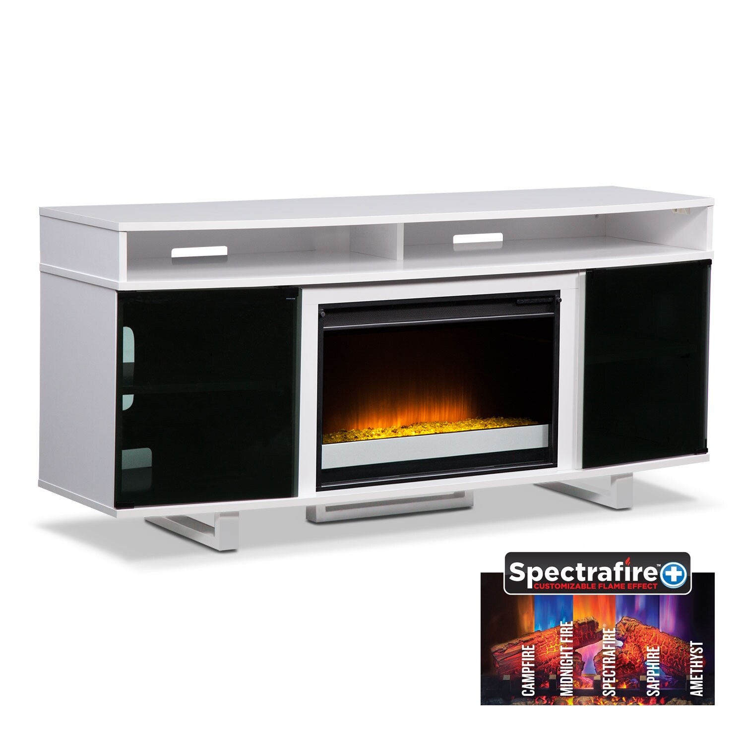 Pacer 64" Contemporary Fireplace TV Stand - White | Value ...