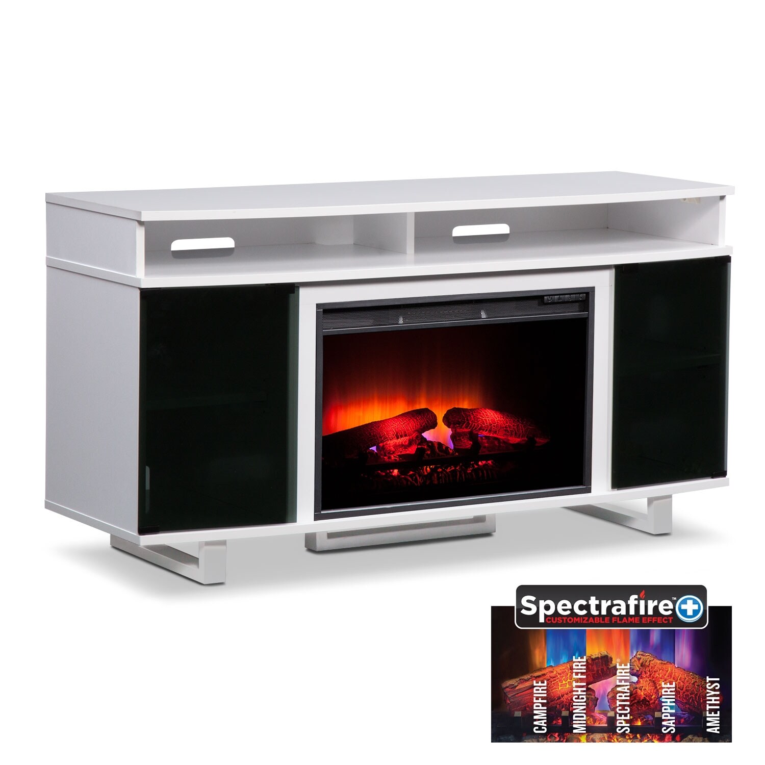 Pacer 56" Traditional Fireplace TV Stand - White Value ...