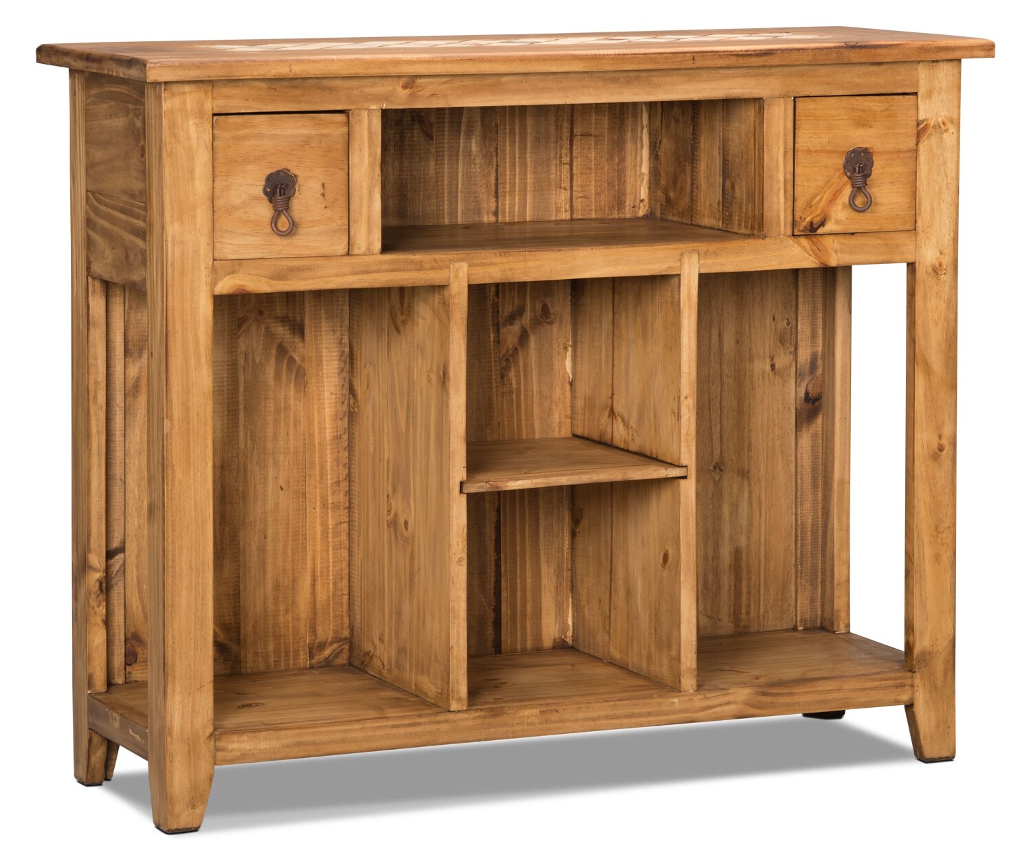 Santa Fe Rusticos Solid Pine Sofa Table with Marble Inset The Brick