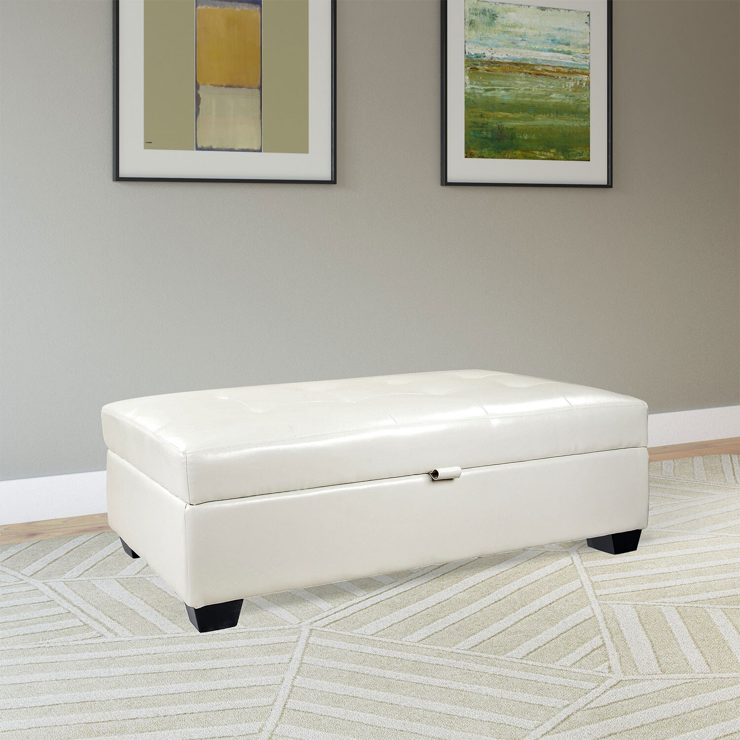 Fresno Storage Ottoman Cream The Brick