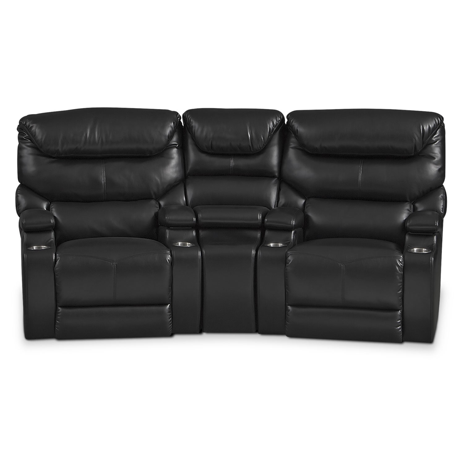 Jupiter 3Piece Power Reclining Home Theater Sectional Black Value