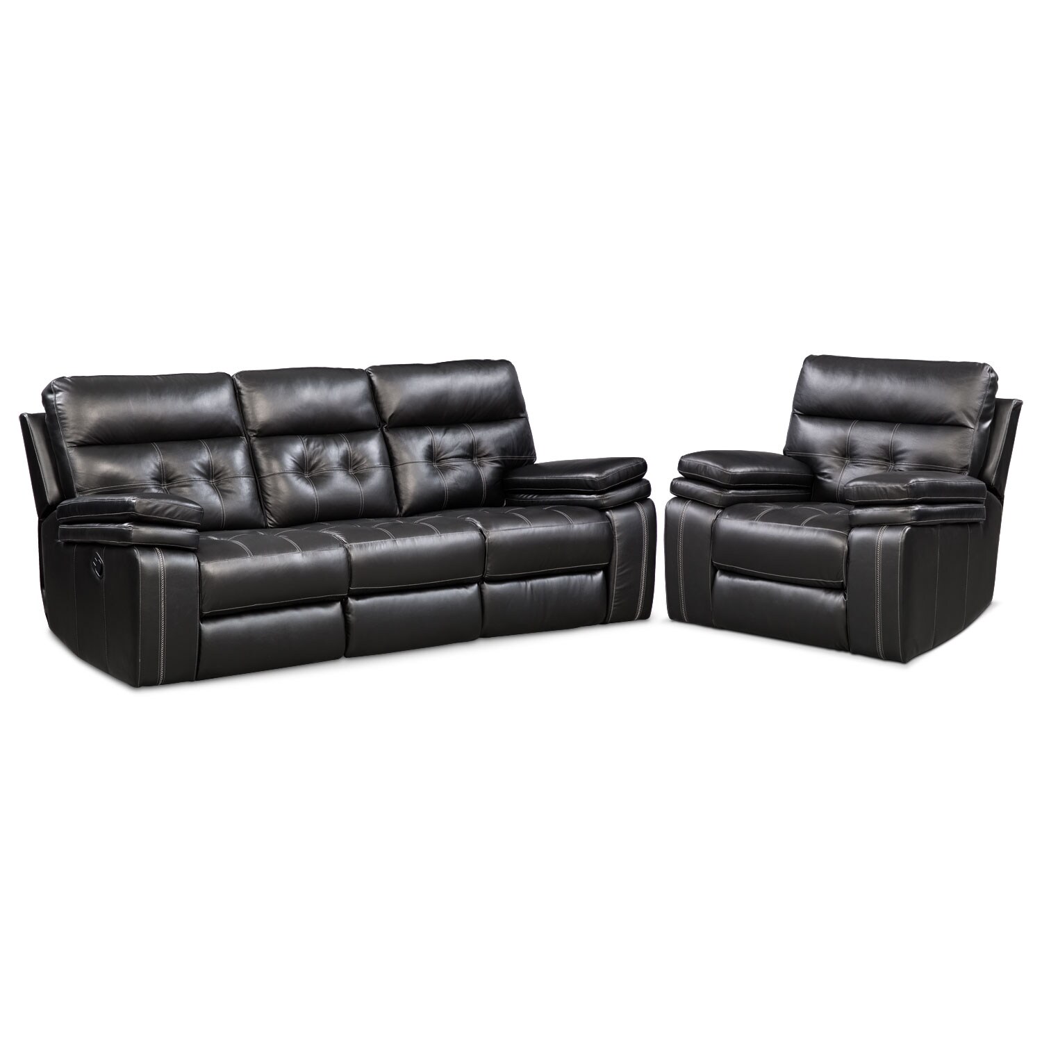 Brisco Manual Recliner Black American Signature Furniture
