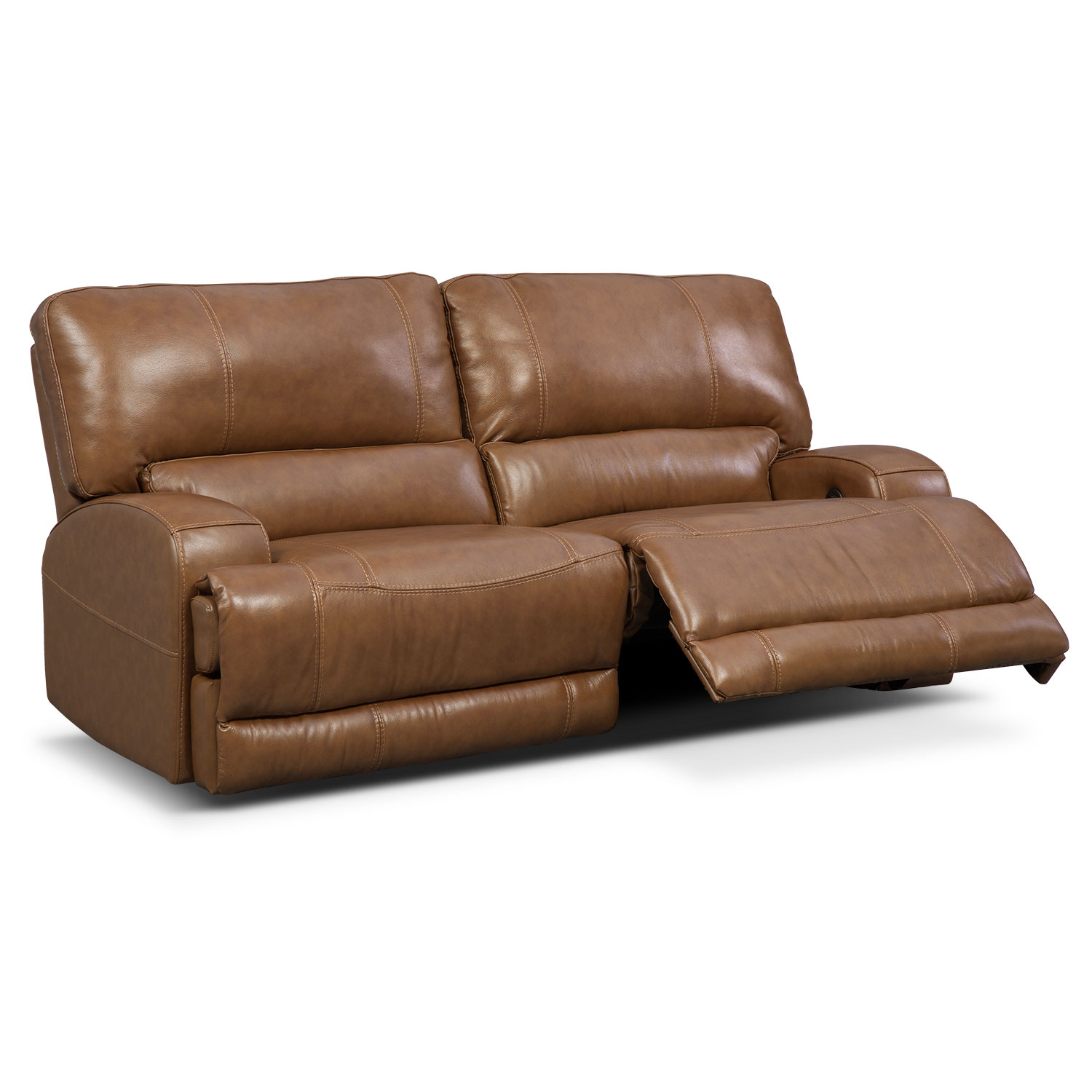 Barton Power Reclining Sofa Camel American Signature Furniture