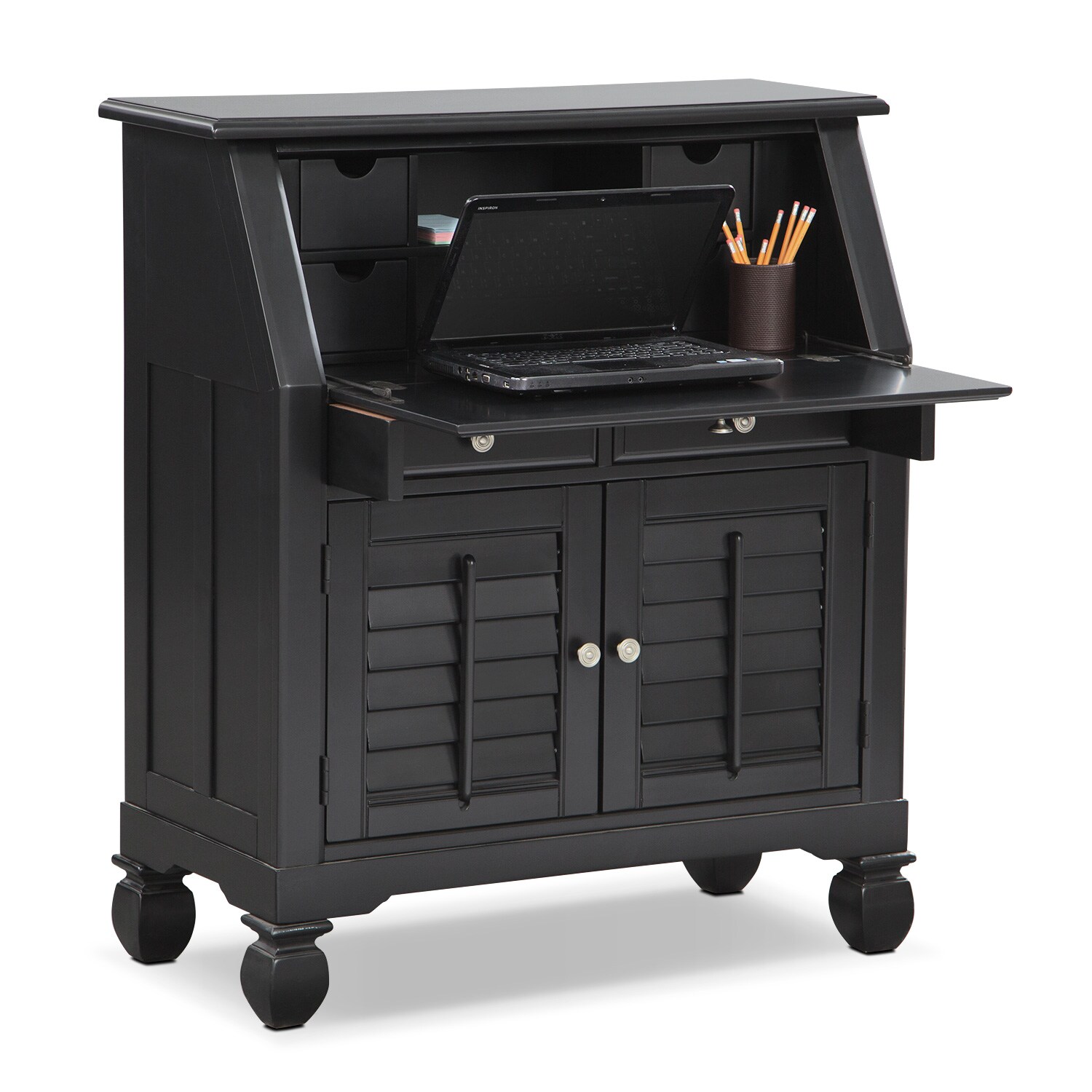Plantation Cove Laptop Desk - Black | Value City Furniture
